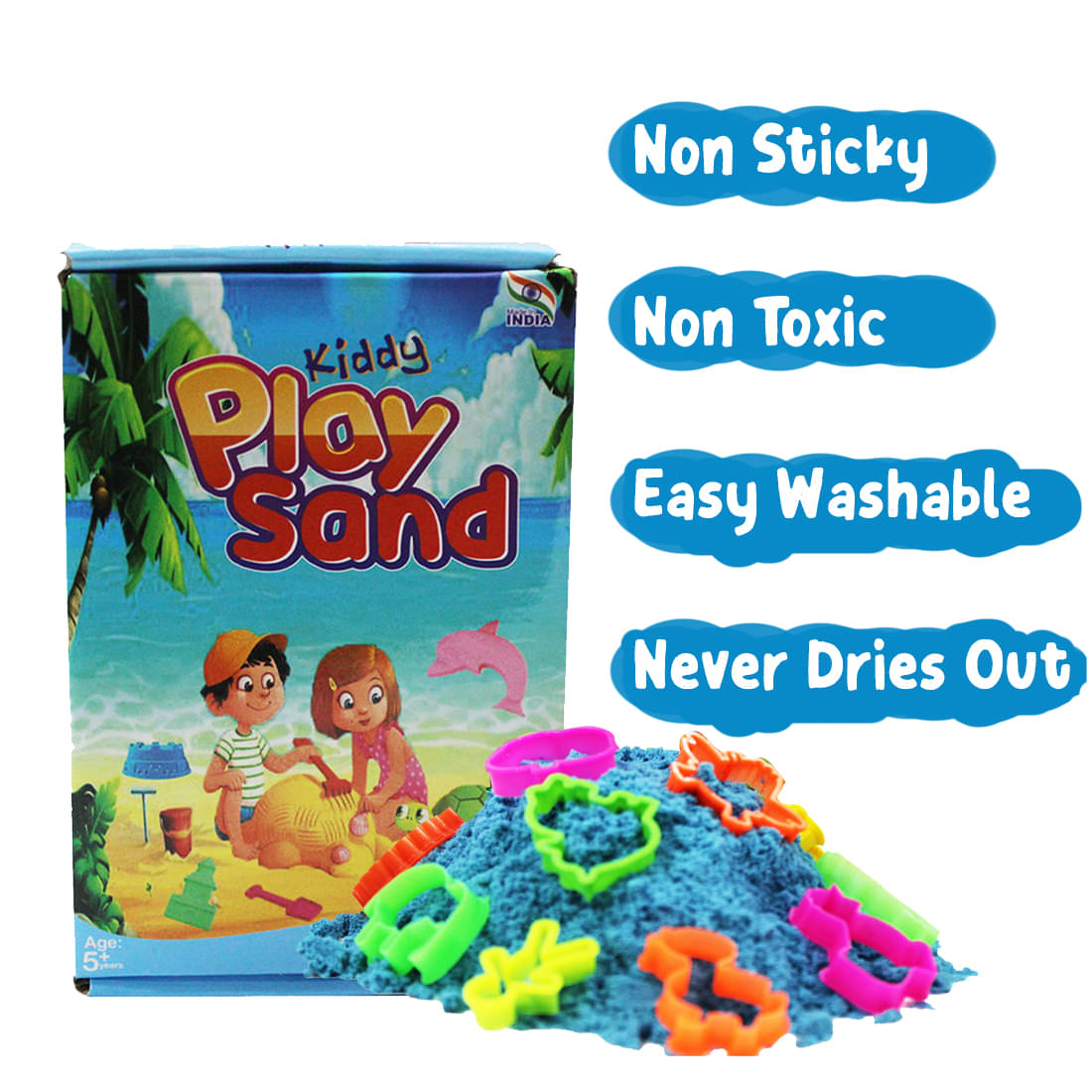 Rabbit Play Sand – 450g Blue | Smooth & Non-Sticky with 6 Moulds | Kiddy Active Sand for kids with Moulds | Playing Sand for Kids Non Toxic Rabbit Play Sand – 450g Blue | Smooth & Non-Sticky with 6 Moulds | Kiddy Active Sand for kids with Moulds | Playing Sand for Kids Non Toxic