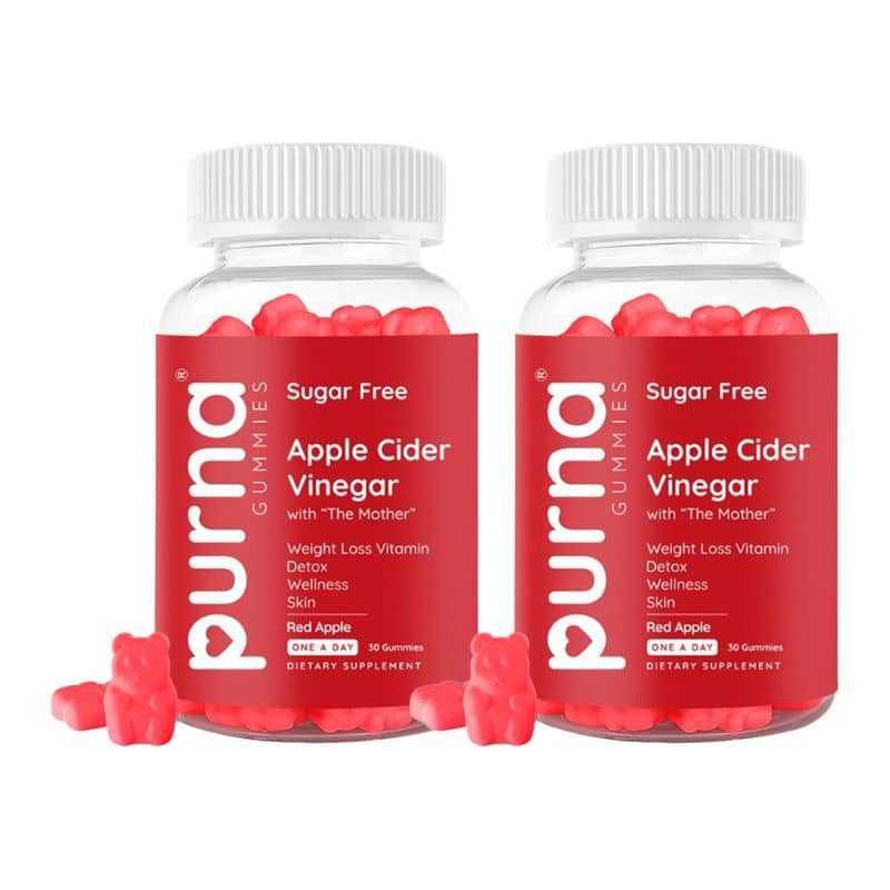 Purna Gummies Apple Cider Vinegar Sugar Free Gummies for Adults & Kids Weigh Loss Better Digestion