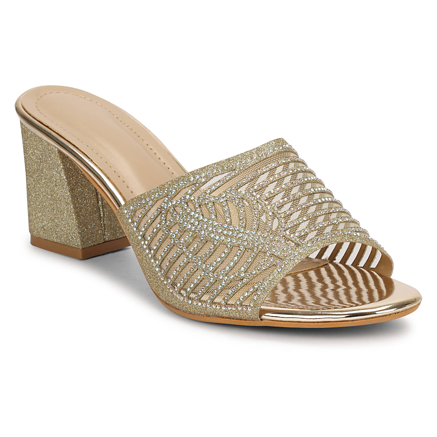     			Saheb Gold Women's Slip On Heels