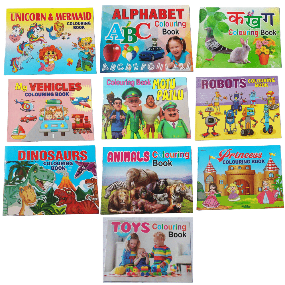     			Set of 10 Coloring Book And Activity Books For Kids In English | 3 To 8 Year Old Children Happy Colouring Book Drawing Book For Kids