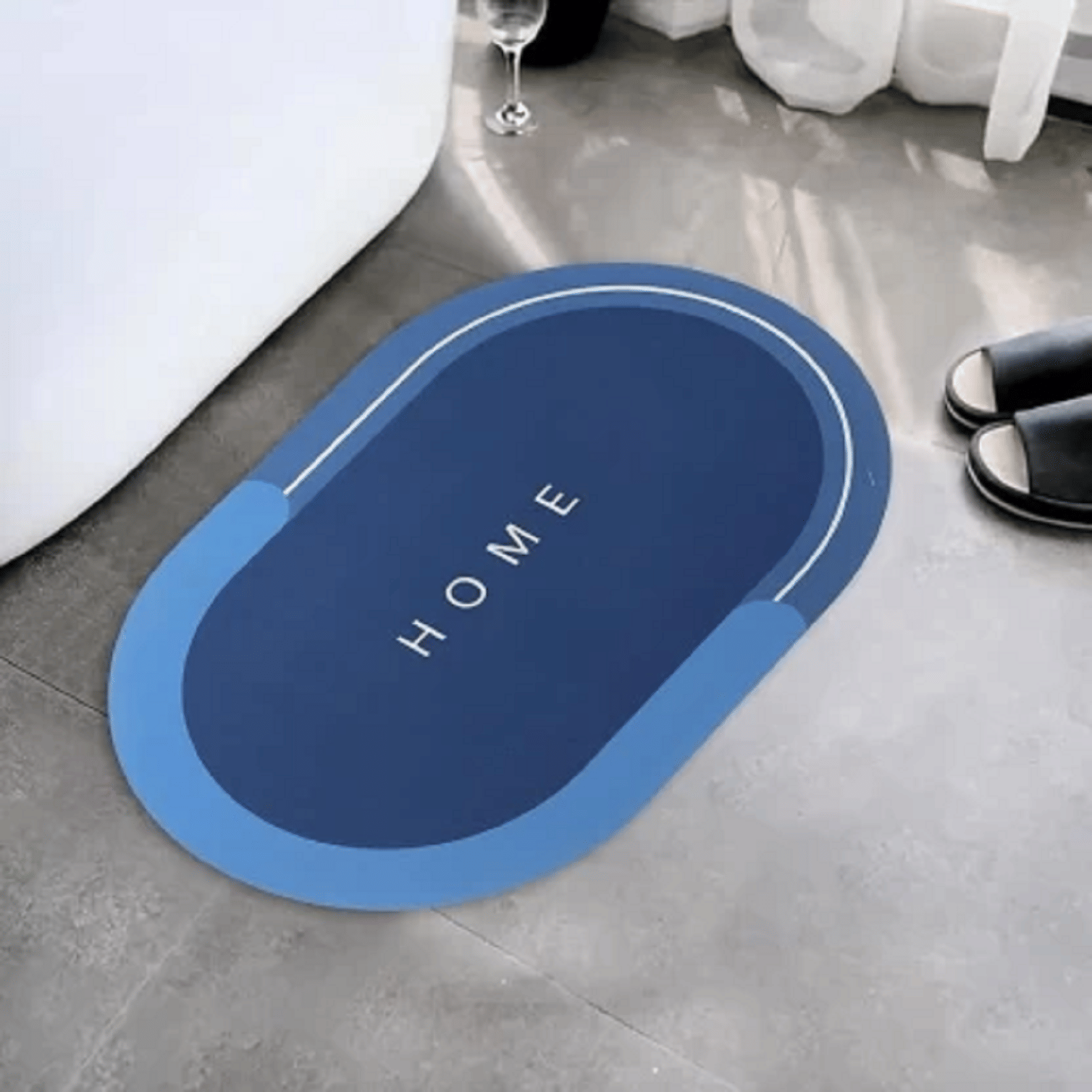     			Shopeleven Blue Rubber Floor Mat ( Pack of 1 )