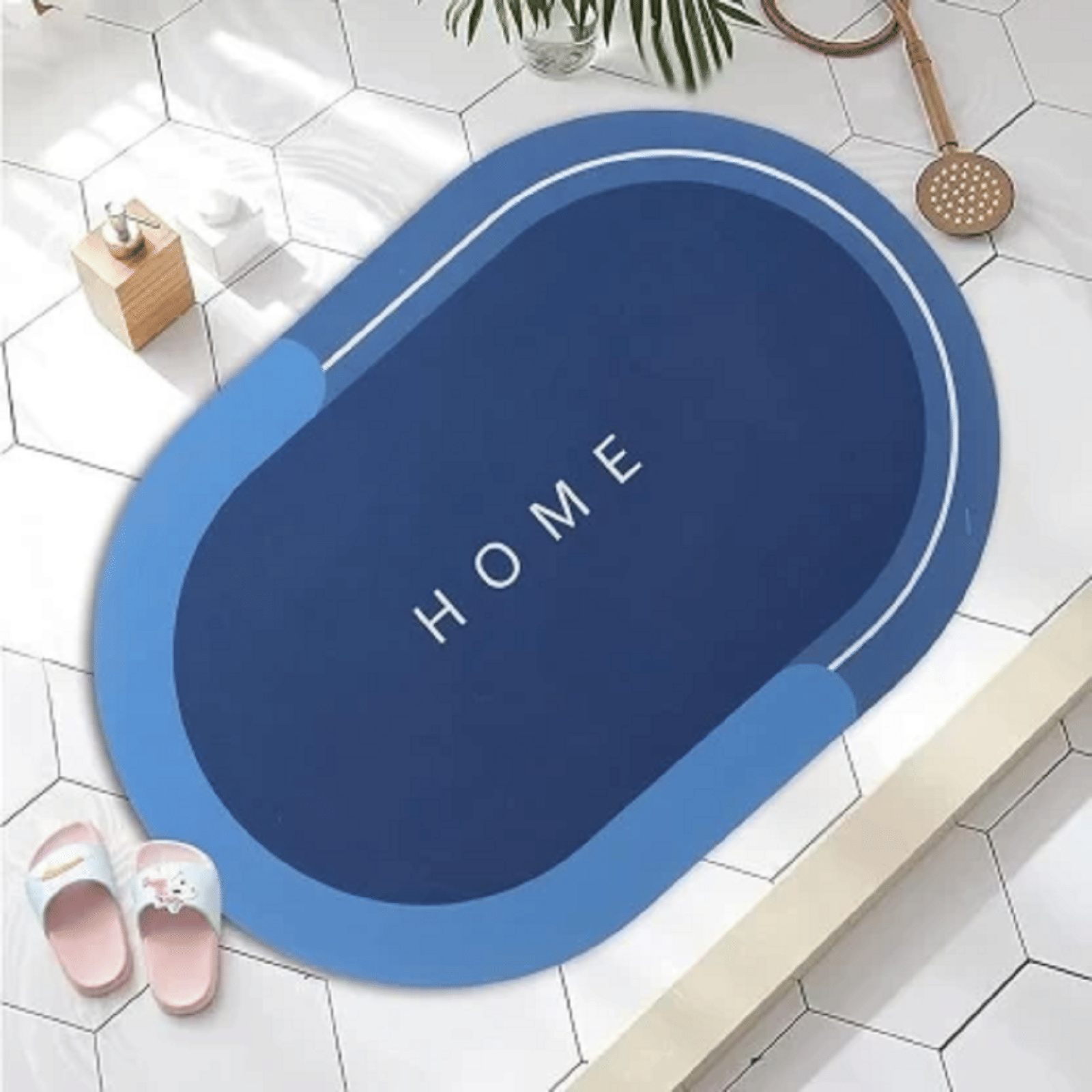     			Shopeleven Blue Rubber Floor Mat ( Pack of 1 )