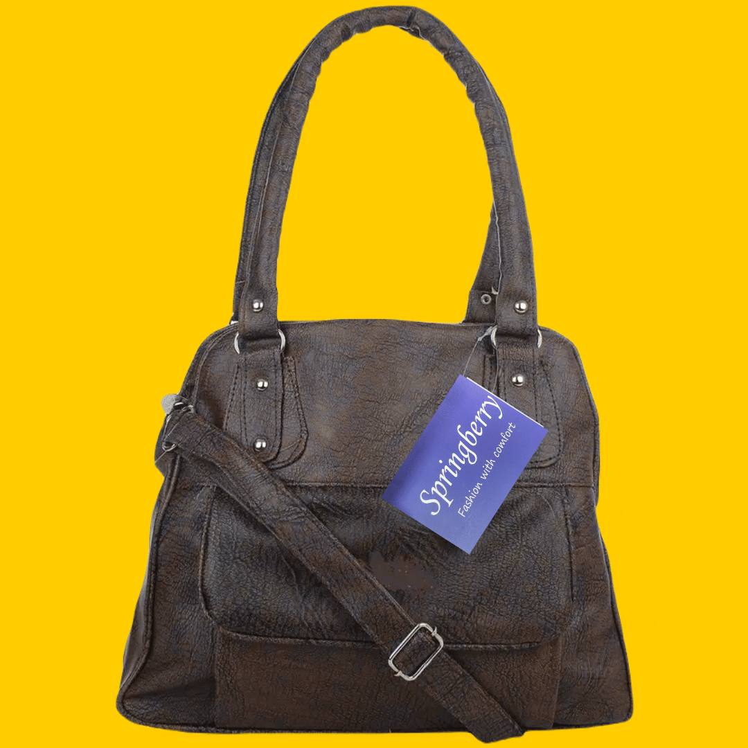     			Springberry Tote Bag PU Set of 1 ( Coffee )
