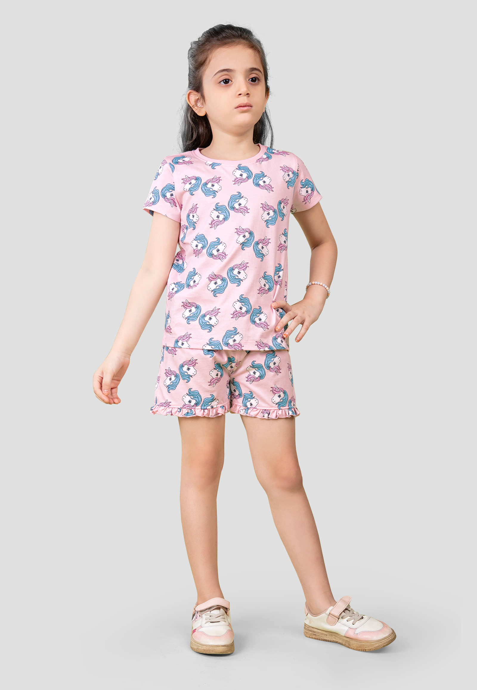     			TRESNOVA Pack of 1 Girls Cotton Nightsuit Set ( Pink )