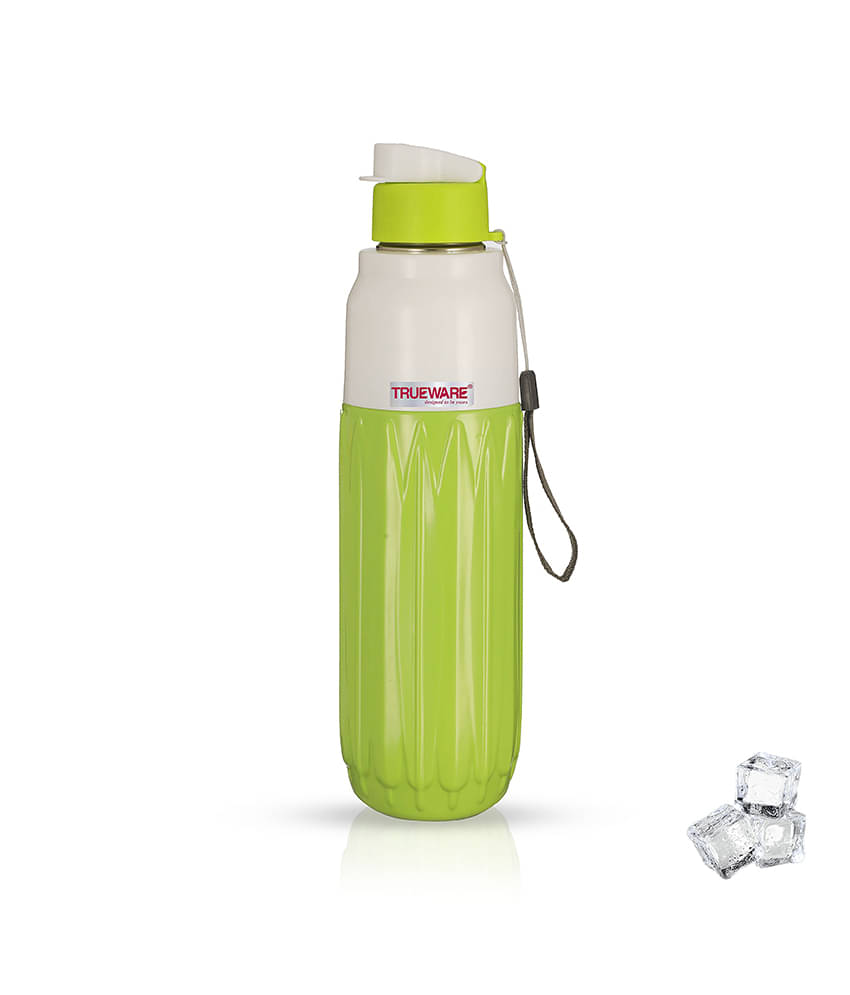 Trueware Benz Insulated Plastic & Green Stainless Steel School Water Bottle 750 mL ( Set of 1 )     			Trueware Benz Insulated Plastic & Green Stainless Steel School Water Bottle 750 mL ( Set of 1 )
