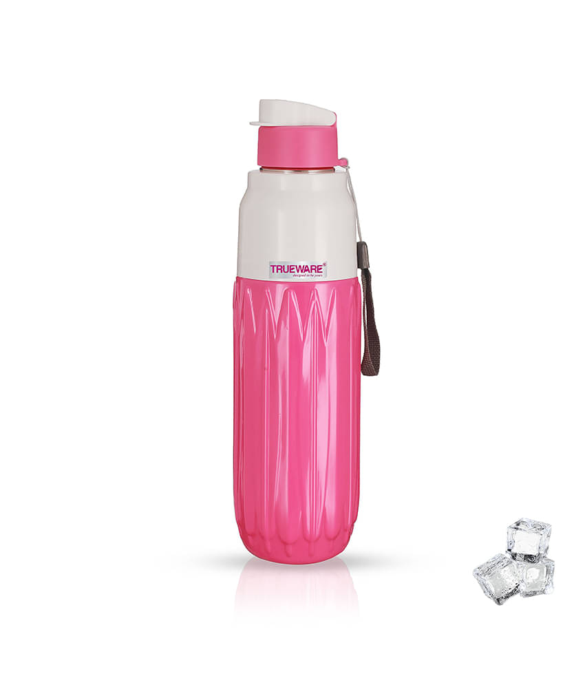     			Trueware Benz Insulated Plastic & Pink Stainless Steel School Water Bottle 750 mL ( Set of 1 )