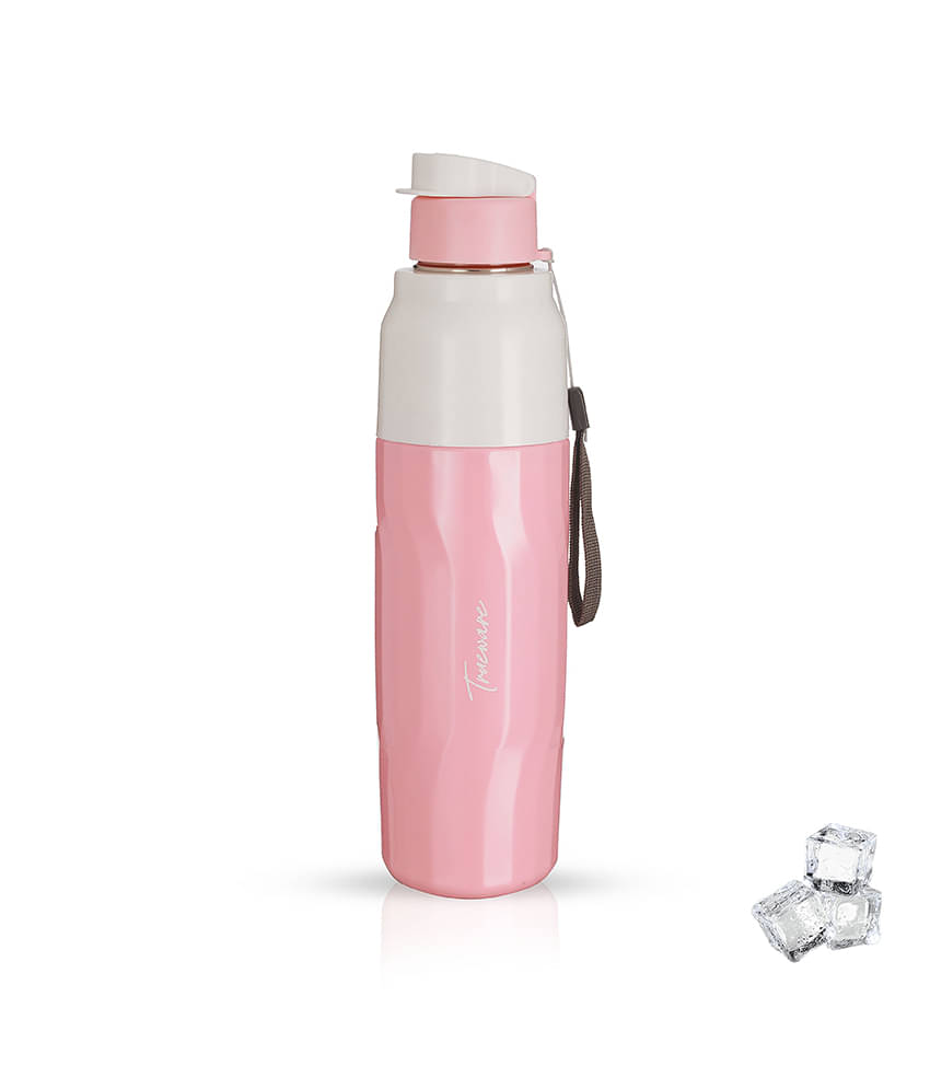 Trueware Blink Insulated Plastic & Pink Stainless Steel School Water Bottle 750 mL ( Set of 1 )     			Trueware Blink Insulated Plastic & Pink Stainless Steel School Water Bottle 750 mL ( Set of 1 )