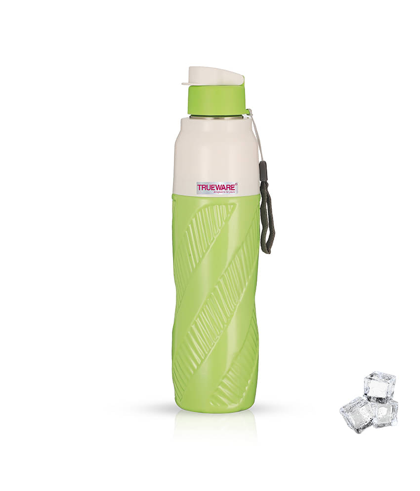     			Trueware Cool Insulated Plastic & Green Stainless Steel School Water Bottle 750 mL ( Set of 1 )