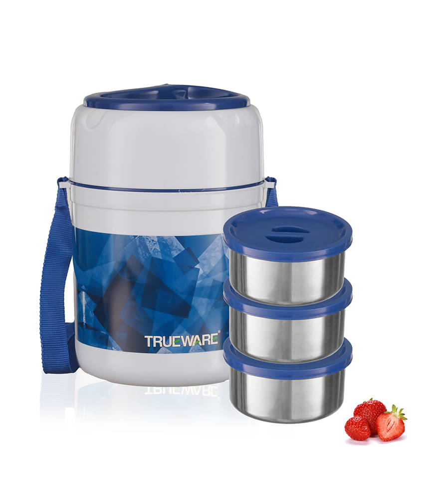     			Trueware Office Plus 3 Plastic & Stainless Steel Insulated Lunch Box 3 - Container ( Pack of 1 )