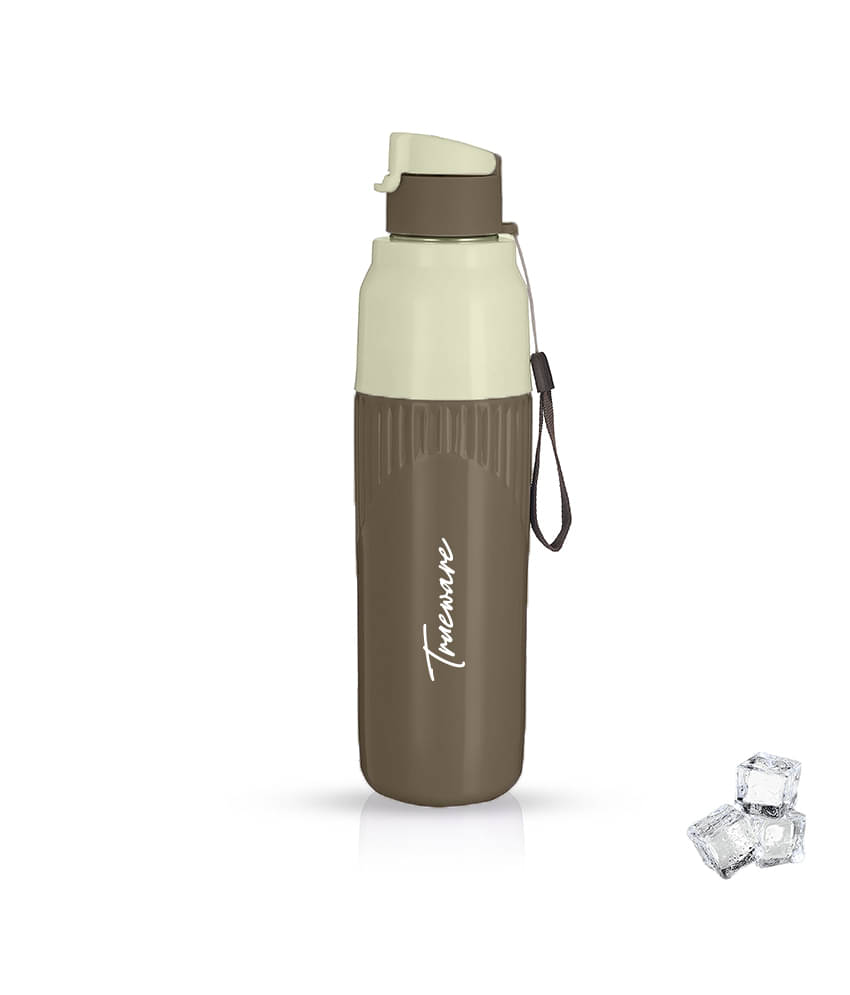     			Trueware Snow Insulated Plastic & Brown Stainless Steel School Water Bottle 750 mL ( Set of 1 )
