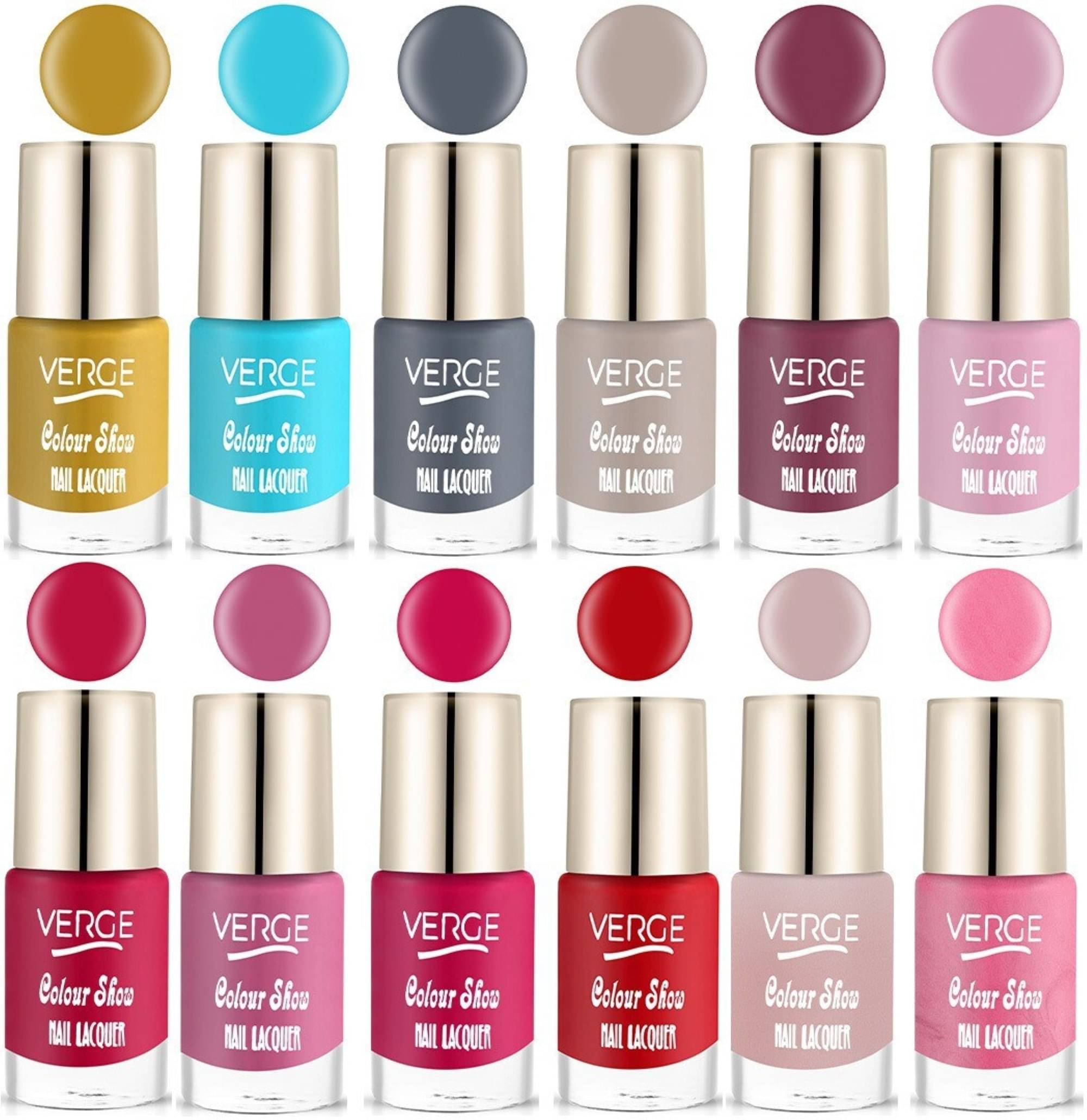     			Verge Colour Show Long Wear Nail Polish Paraben Free & Non Toxic (Pack of 12)