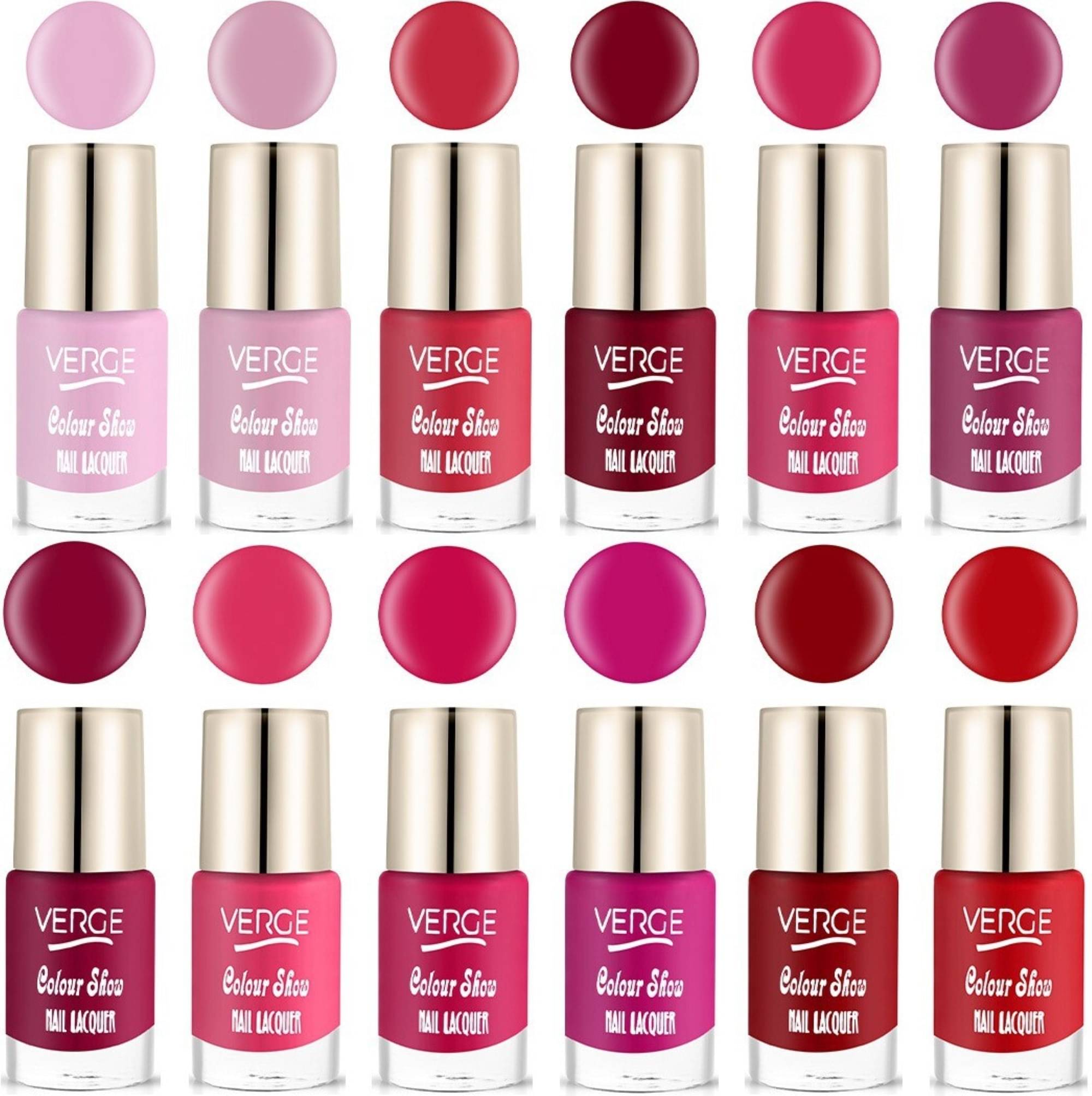     			VERGE Glossy Finish Nail Polish Paraben Free & Non Toxic Modern Color Range Combo (Pack of 12)