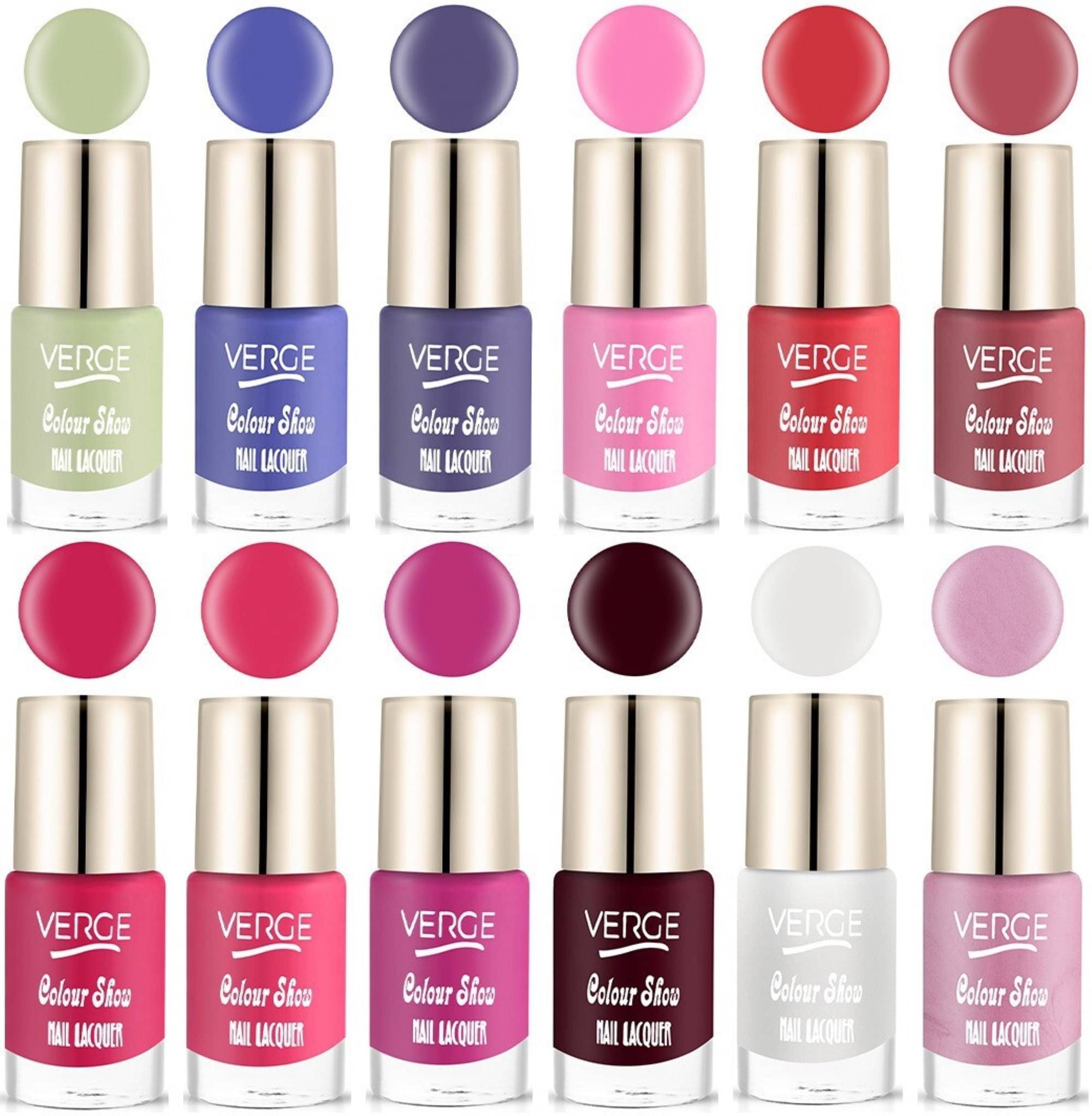 VERGE Glossy Finish Nail Polish Paraben Free & Non Toxic Modern Color Range Combo (Pack of 12) VERGE Glossy Finish Nail Polish Paraben Free & Non Toxic Modern Color Range Combo (Pack of 12)