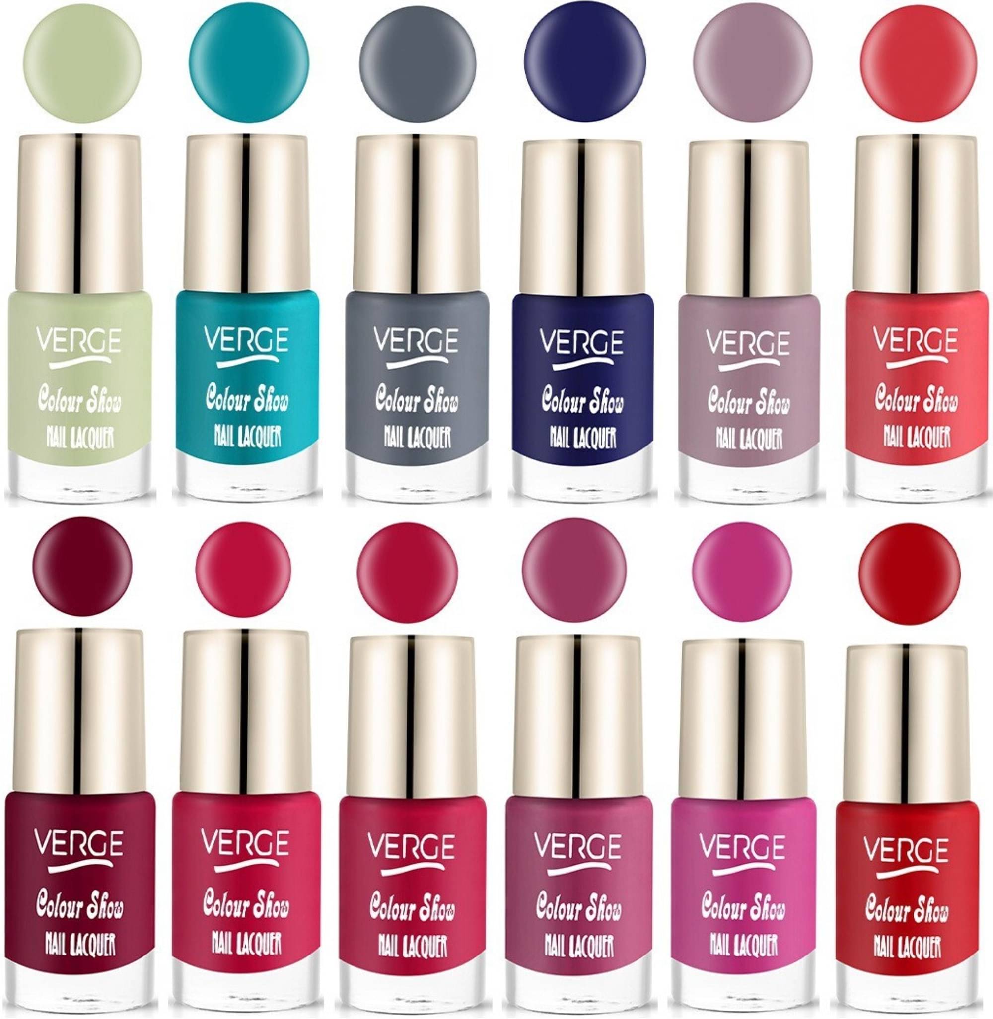 Verge One Stroke Finish Long Lasting Chip Resistant Nail Polish (Pack of 12) Verge One Stroke Finish Long Lasting Chip Resistant Nail Polish (Pack of 12)