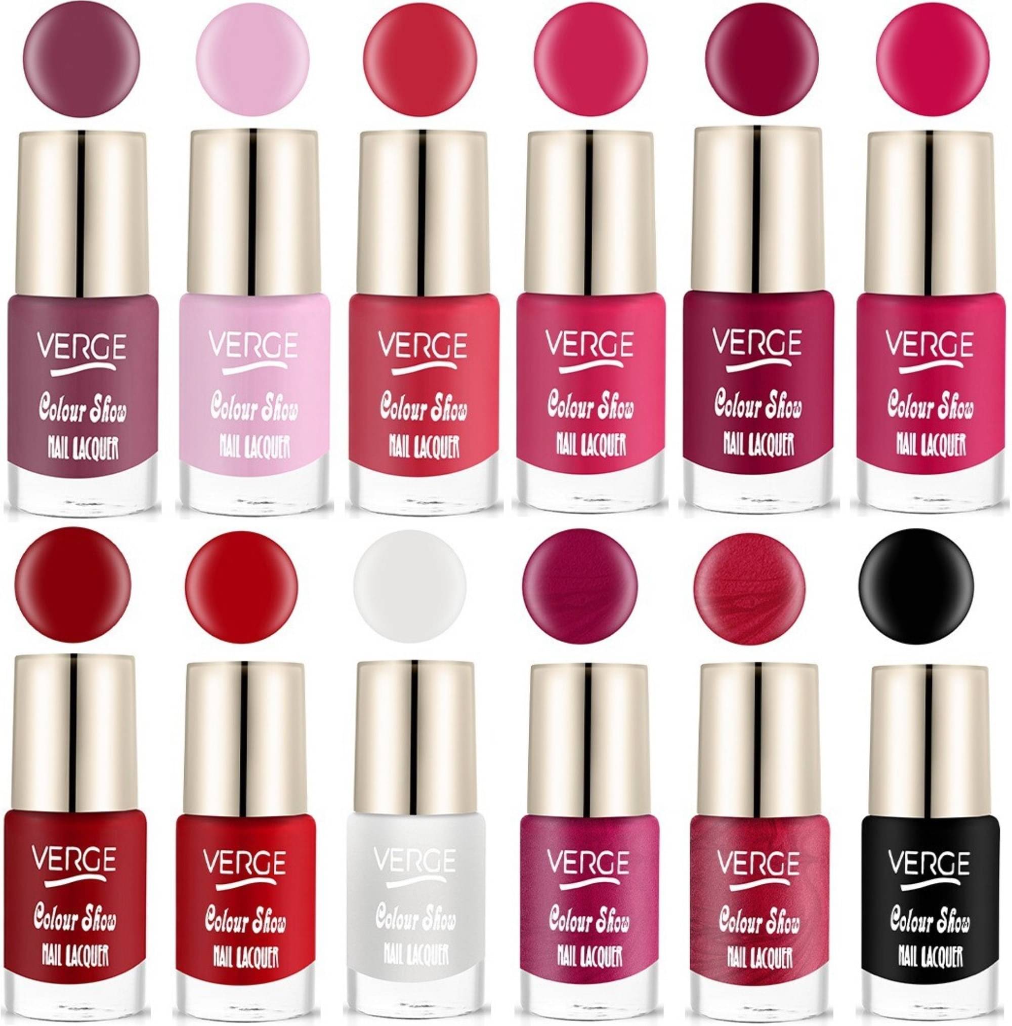 Verge One Stroke Finish Long Lasting Chip Resistant Nail Polish (Pack of 12)     			Verge One Stroke Finish Long Lasting Chip Resistant Nail Polish (Pack of 12)