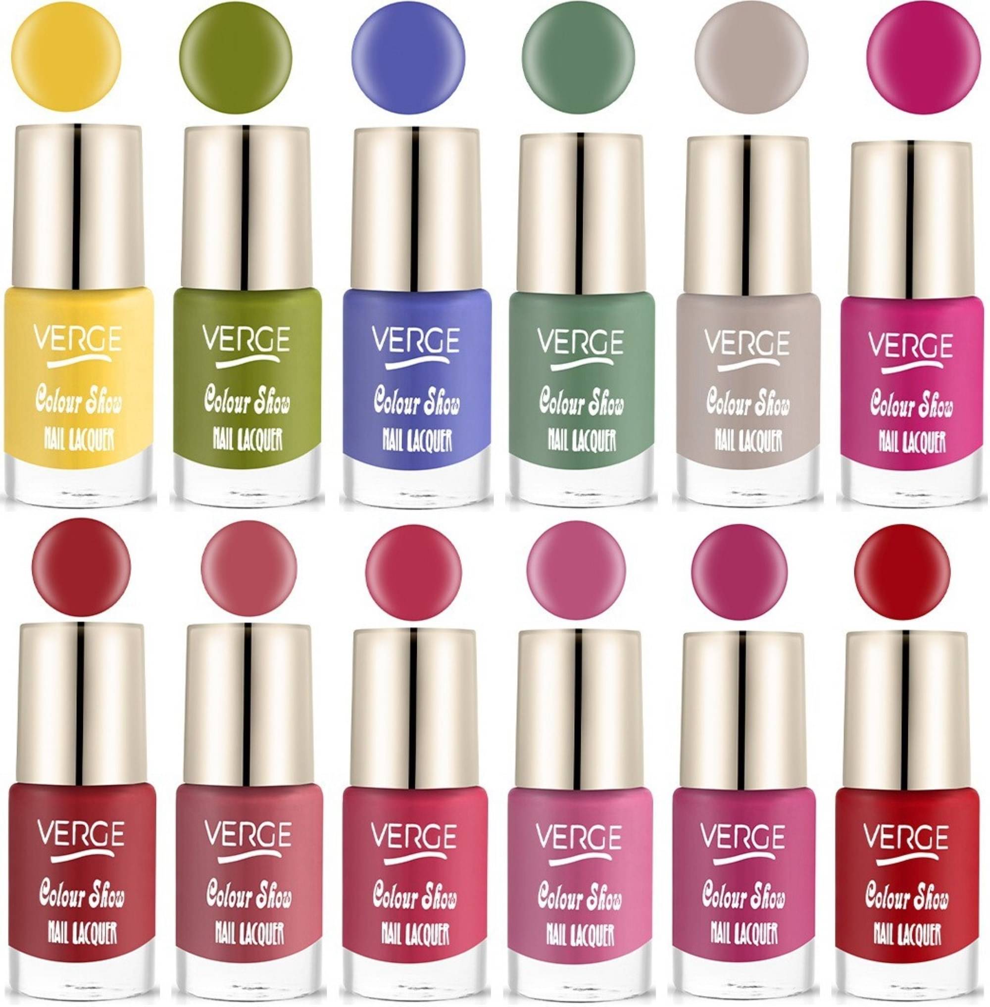    			Verge One Stroke Finish Long Lasting Chip Resistant Nail Polish (Pack of 12)