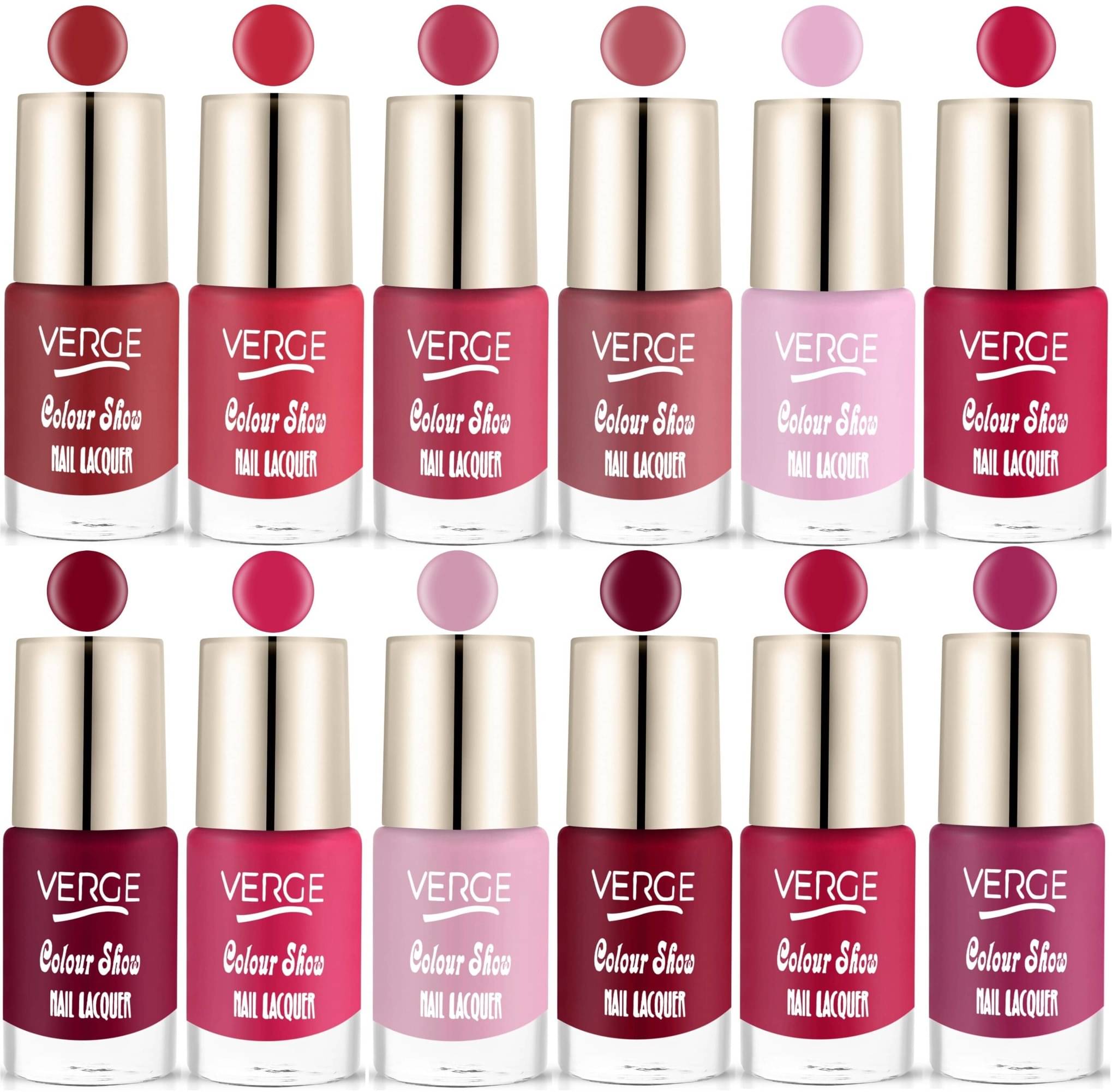     			VERGE Glossy Finish Nail Polish Paraben Free & Non Toxic Modern Color Range Combo (Pack of 12)