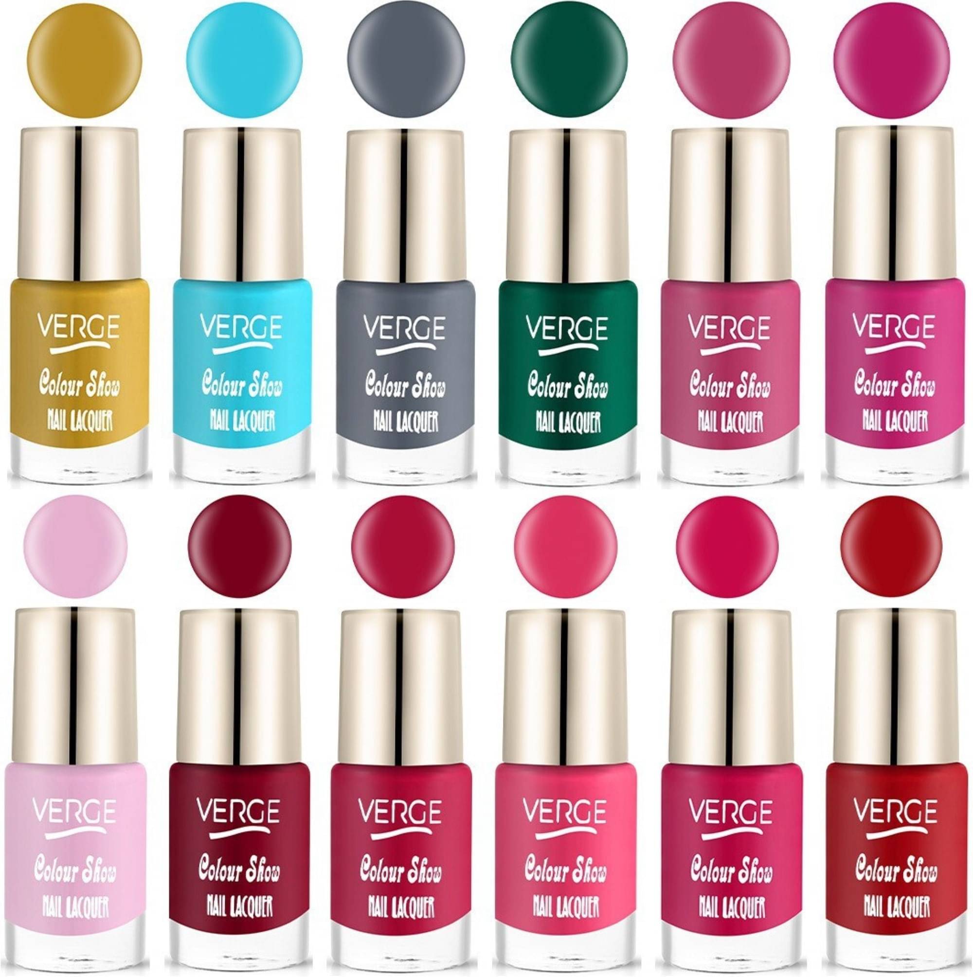 Verge Multi Nail Polish Kit With Trendy Shades Chip-Resistant Formula (Pack of 12)     			Verge Multi Nail Polish Kit With Trendy Shades Chip-Resistant Formula (Pack of 12)