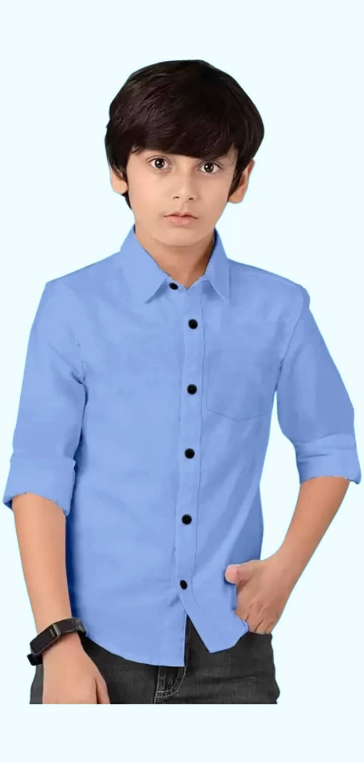     			ZAKAR STYLE Pack of 1 Boys 100% Cotton Full Sleeves Shirt ( Sky Blue )