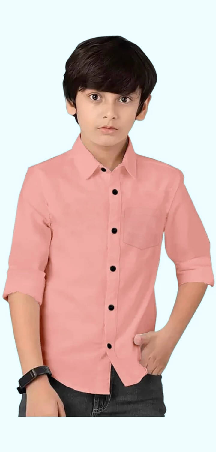ZAKAR STYLE Pack of 1 Boys 100% Cotton Full Sleeves Shirt ( Peach ) ZAKAR STYLE Pack of 1 Boys 100% Cotton Full Sleeves Shirt ( Peach )