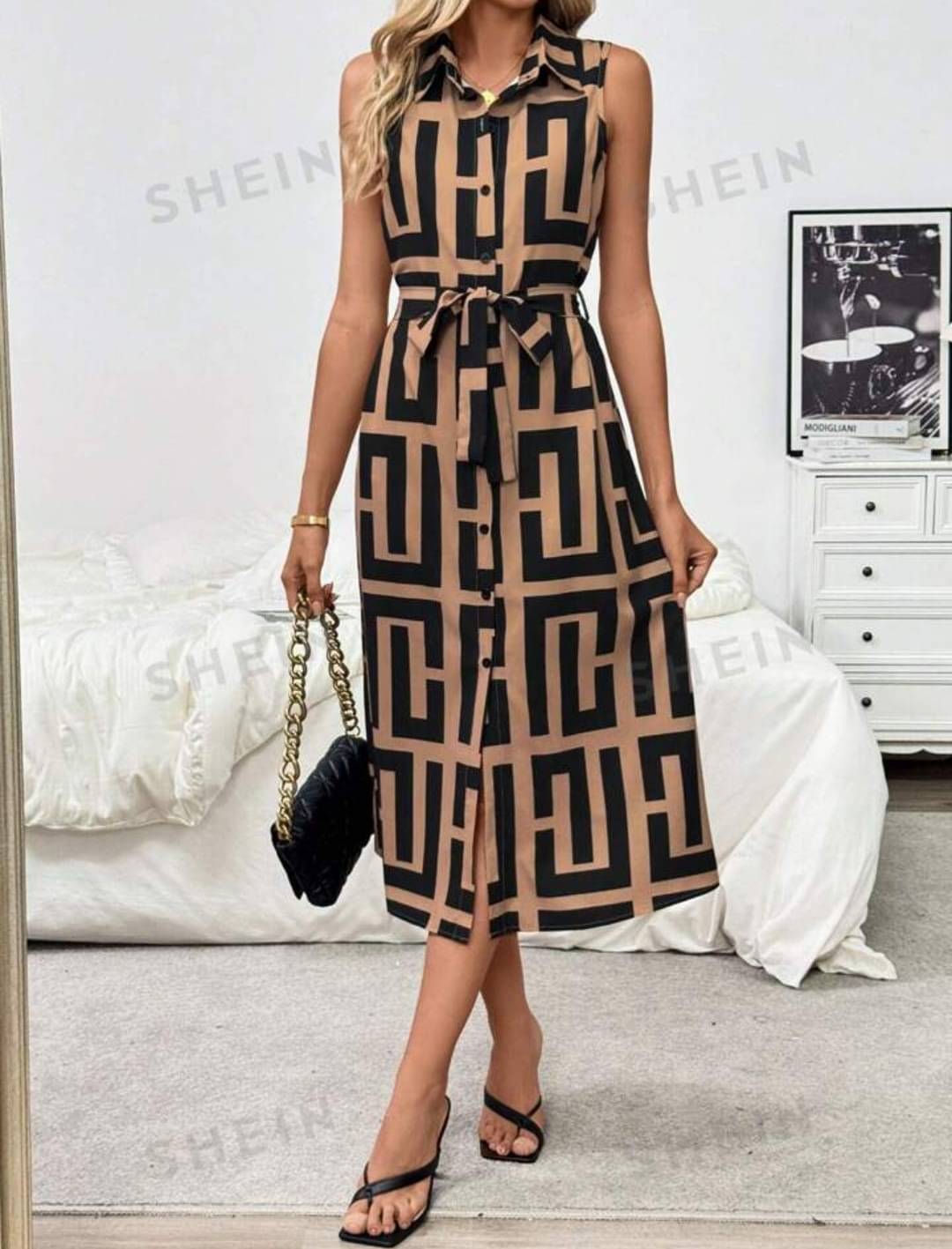gufrina Women Polyester Printed Shirt Dress ( Beige ) gufrina Women Polyester Printed Shirt Dress ( Beige )