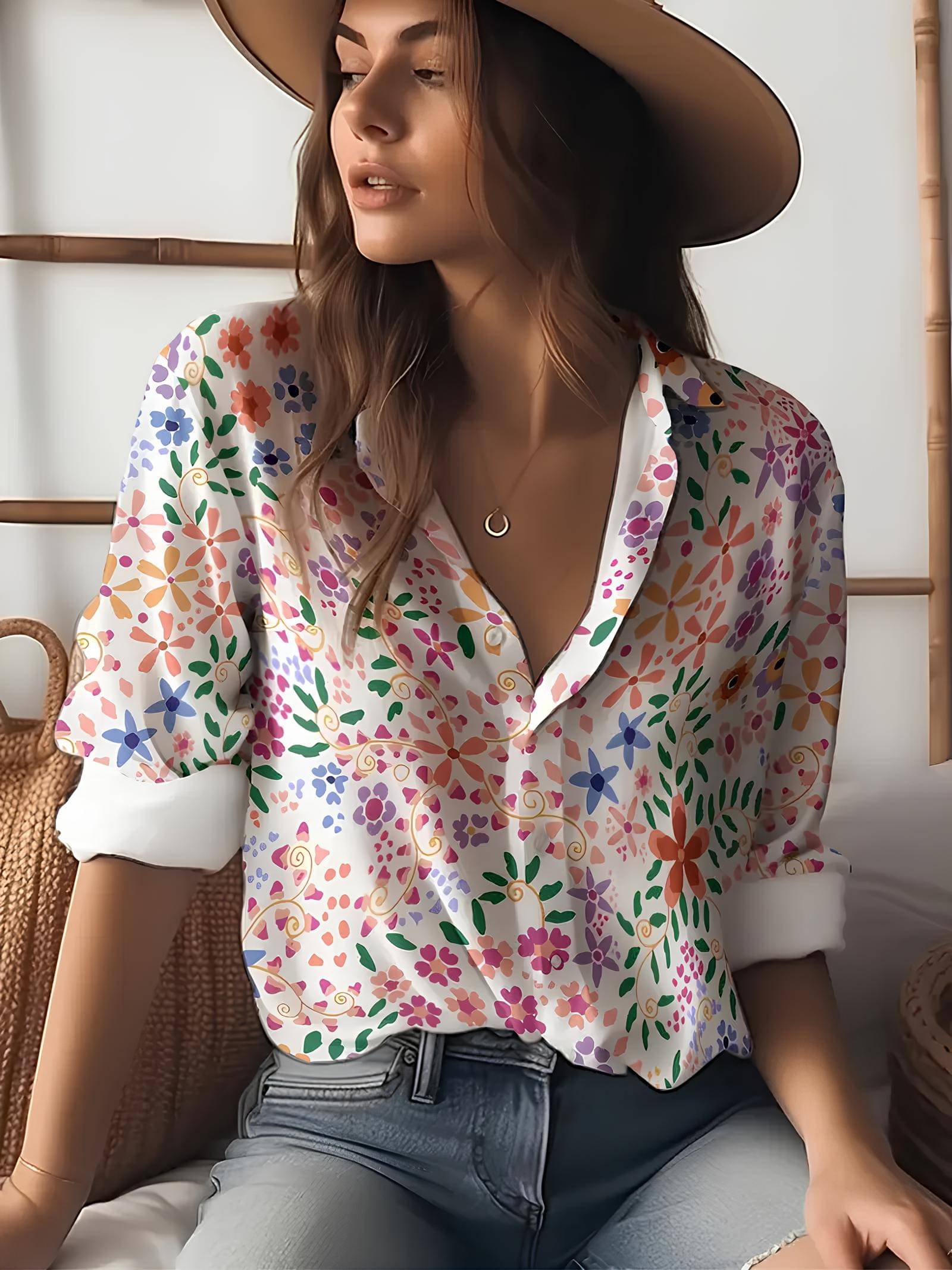     			gufrina Women Printed Polyester Shirt ( White )