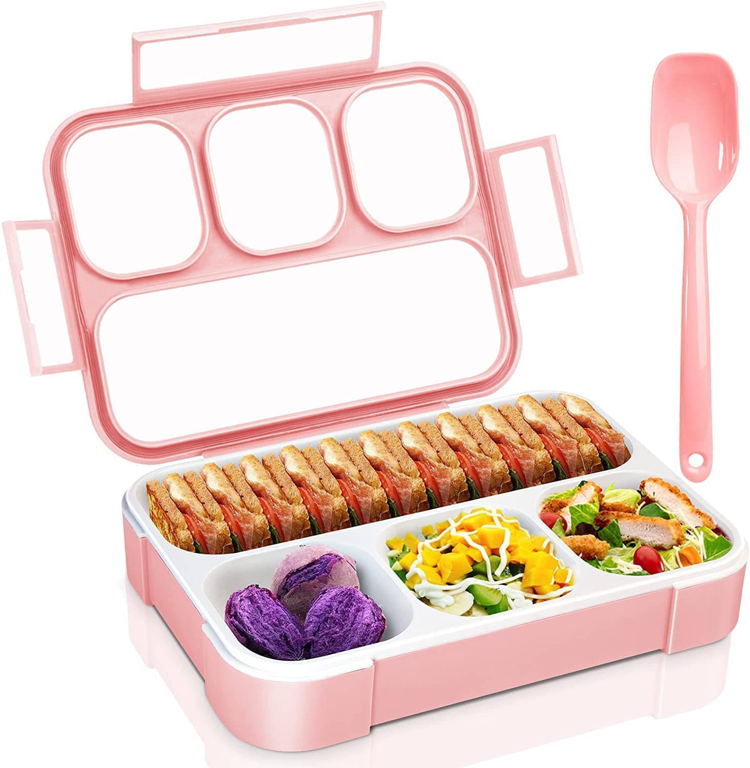     			sakimo 4 Compartment Square Lunch Box Plastic Lunch Box 1 - Container ( Pack of 1 )