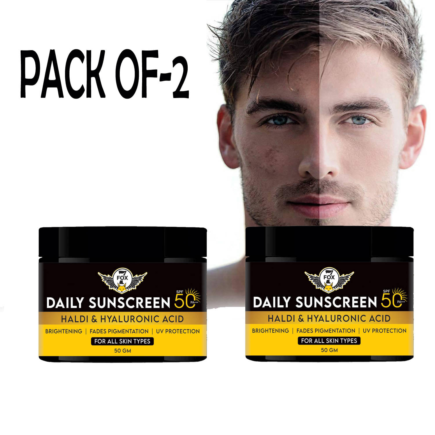     			7 FOX SPF 50 Sunscreen Cream For All Skin Type ( Pack of 2 )