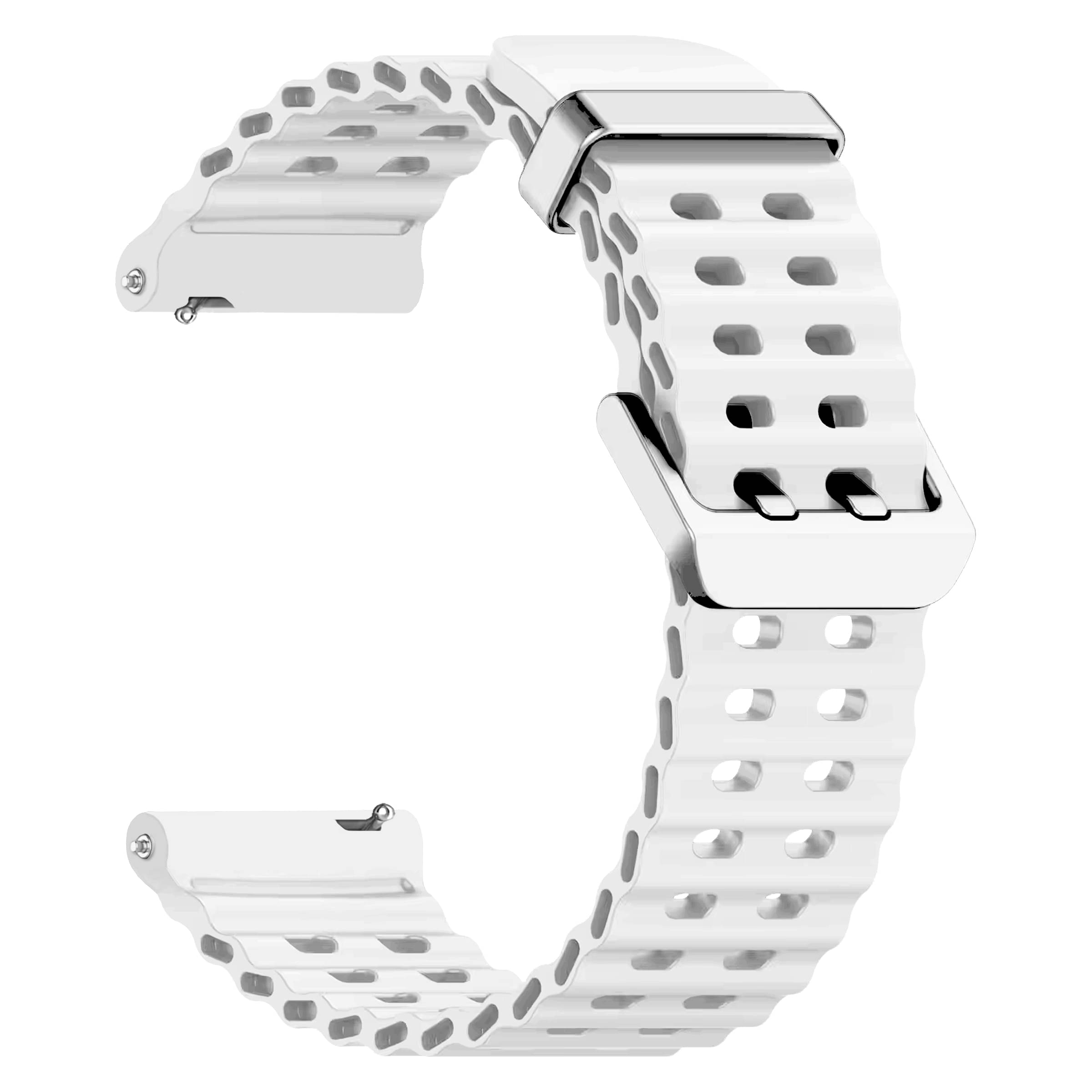     			ACM Watch Strap Silicone Belt 20mm compatible with Fire-Boltt Ninja Call Pro Plus Neo Bsw053 Smartwatch Sports Classic Band White