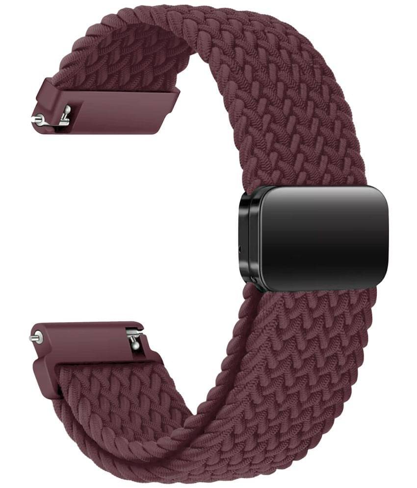     			ACM Watch Strap Woven Braided Magnetic 22mm compatible with Croma Stride Is Smartwatch Adjustable Belt Band Purple