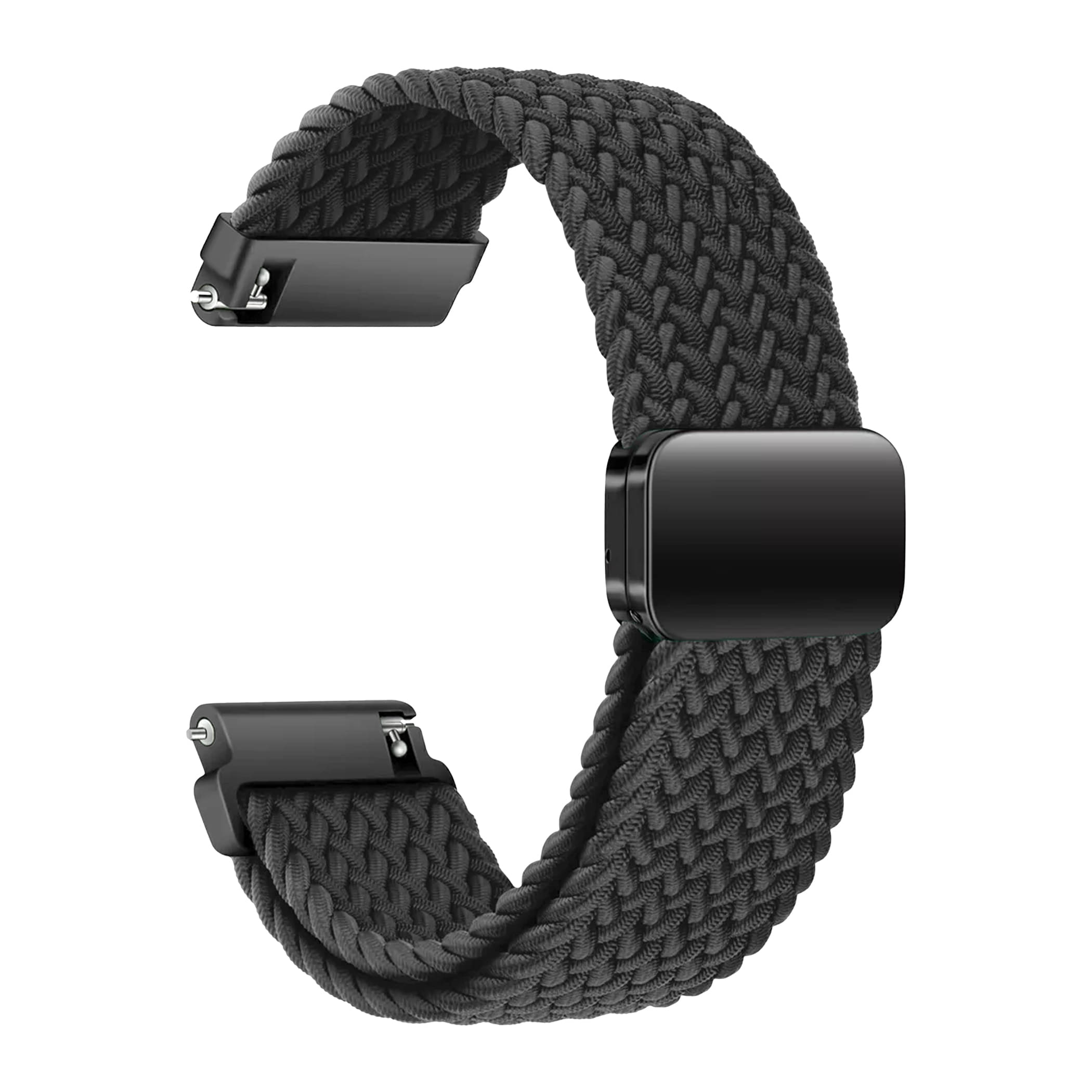 ACM Watch Strap Woven Braided Magnetic 22mm compatible with Boat Storm Infinity Smartwatch Adjustable Belt Band Black ACM Watch Strap Woven Braided Magnetic 22mm compatible with Boat Storm Infinity Smartwatch Adjustable Belt Band Black