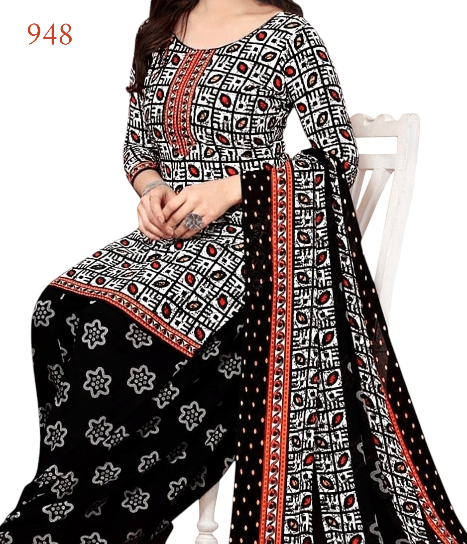     			ANNAPURNA CREATION Unstitched Crepe Printed Dress Material - Black ( Pack of 1 )