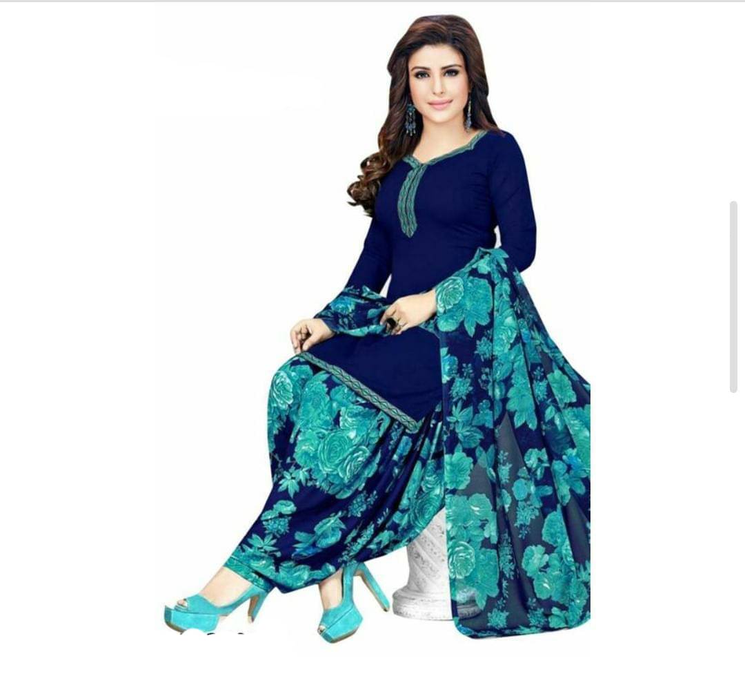 ANNAPURNA CREATION Unstitched Crepe Solid Dress Material - Navy Blue ( Pack of 1 ) ANNAPURNA CREATION Unstitched Crepe Solid Dress Material - Navy Blue ( Pack of 1 )