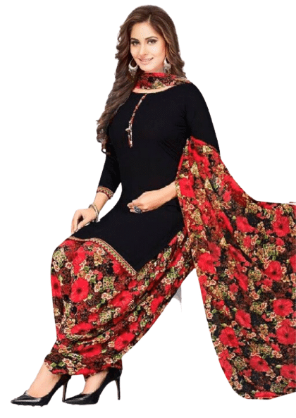     			ANNAPURNA CREATION Unstitched Crepe Solid Dress Material - Black ( Pack of 1 )