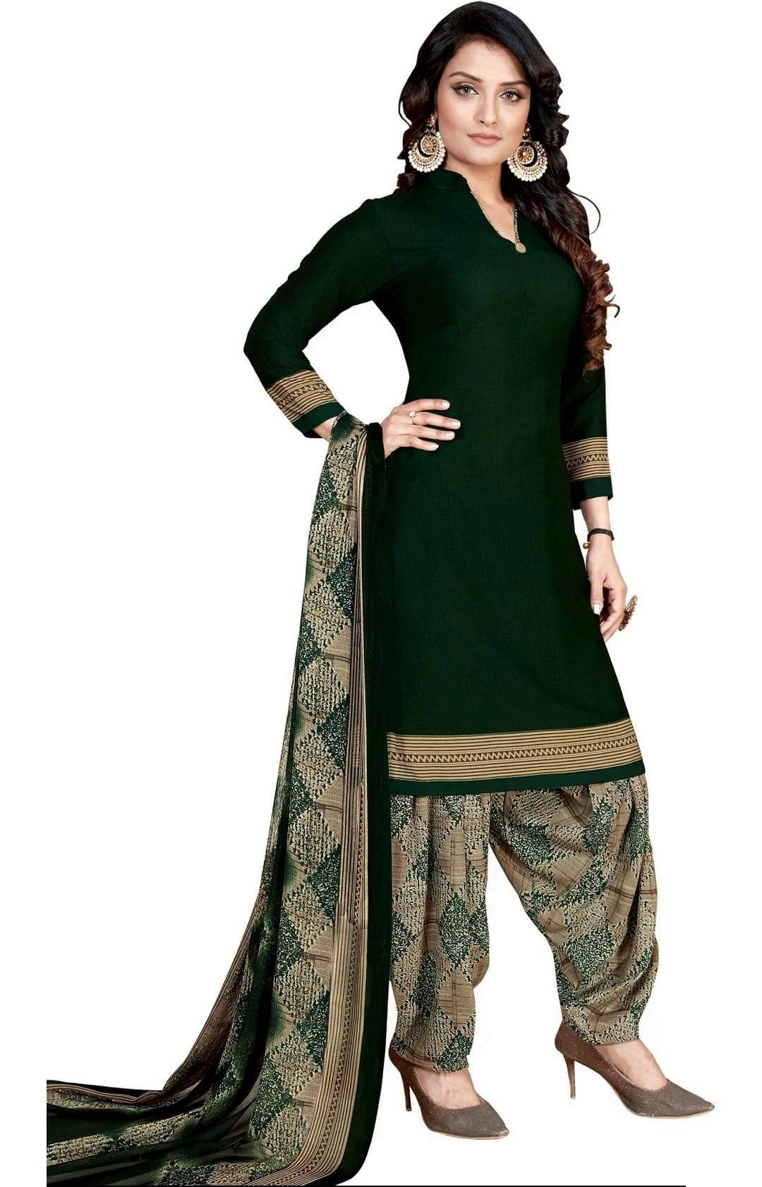 ANNAPURNA CREATION Unstitched Crepe Solid Dress Material - Dark Green ( Pack of 1 ) ANNAPURNA CREATION Unstitched Crepe Solid Dress Material - Dark Green ( Pack of 1 )