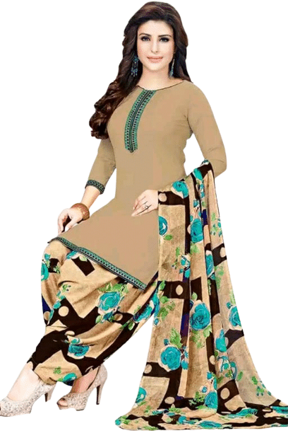     			ANNAPURNA CREATION Unstitched Crepe Solid Dress Material - Beige ( Pack of 1 )