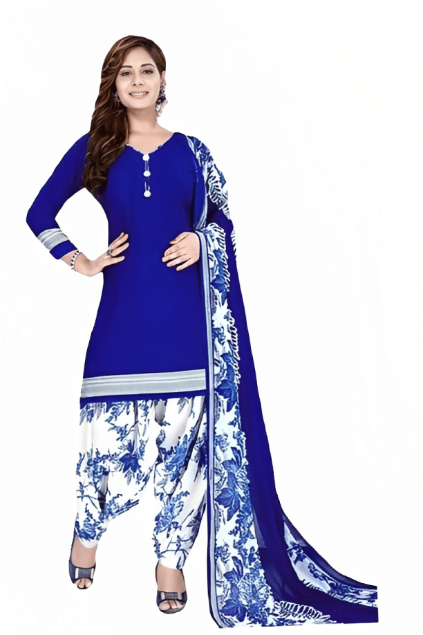 ANNAPURNA CREATION Unstitched Crepe Solid Dress Material - Blue ( Pack of 1 ) ANNAPURNA CREATION Unstitched Crepe Solid Dress Material - Blue ( Pack of 1 )