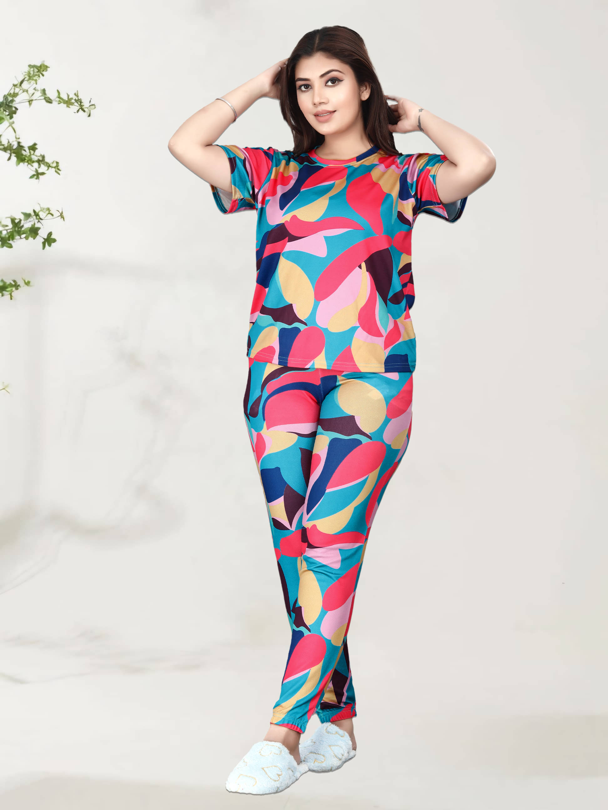     			CUBIQ Multi Cotton Blend Printed Tracksuit - Pack of 1