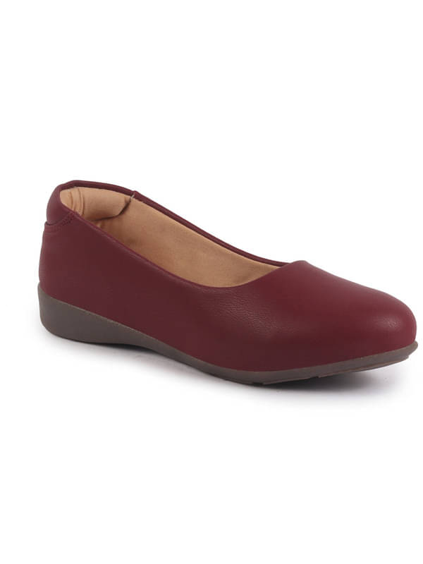     			Fausto Maroon Women's Casual Ballerinas