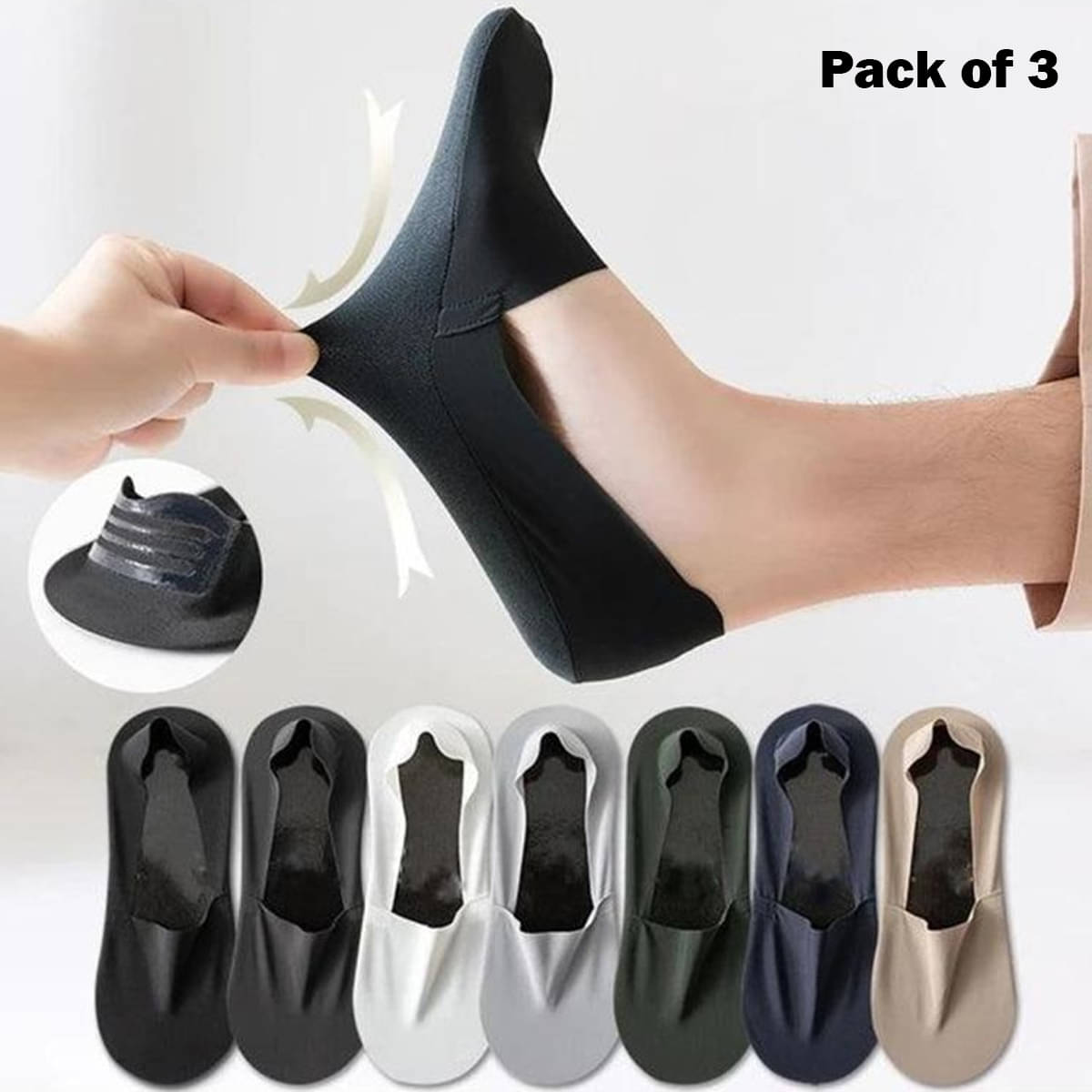 GEEO Pack of 3 Men's Cotton Blend Low Cut Socks ( Multicolor ) GEEO Pack of 3 Men's Cotton Blend Low Cut Socks ( Multicolor )