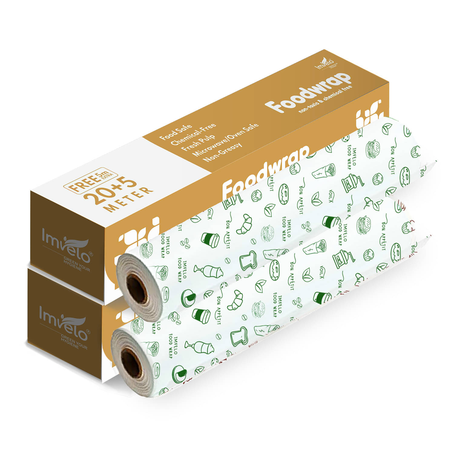 Imvelo White Paper Food Wrapping Paper Pack of 2 Imvelo White Paper Food Wrapping Paper Pack of 2
