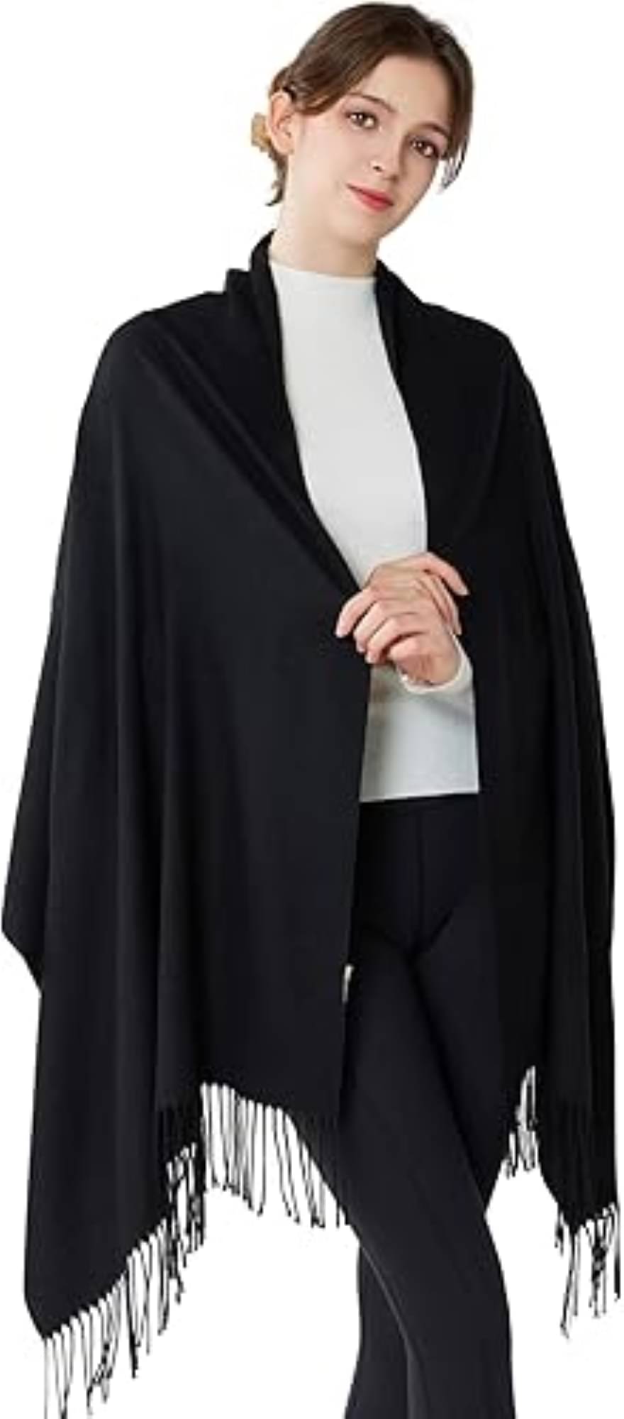     			JVNINE Black Viscose Women's Stole ( Pack of 1 )