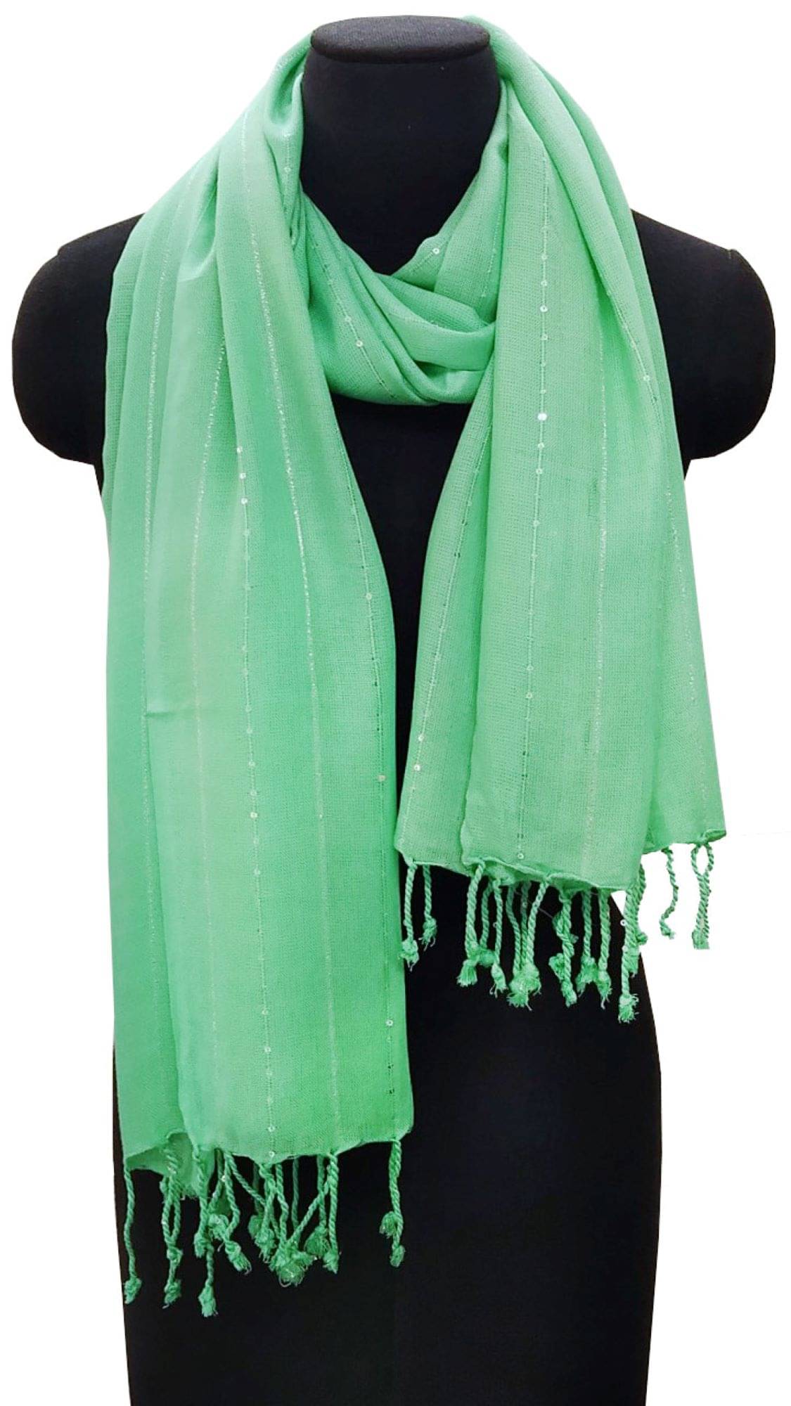    			JVNINE Green Viscose Women's Stole ( Pack of 1 )