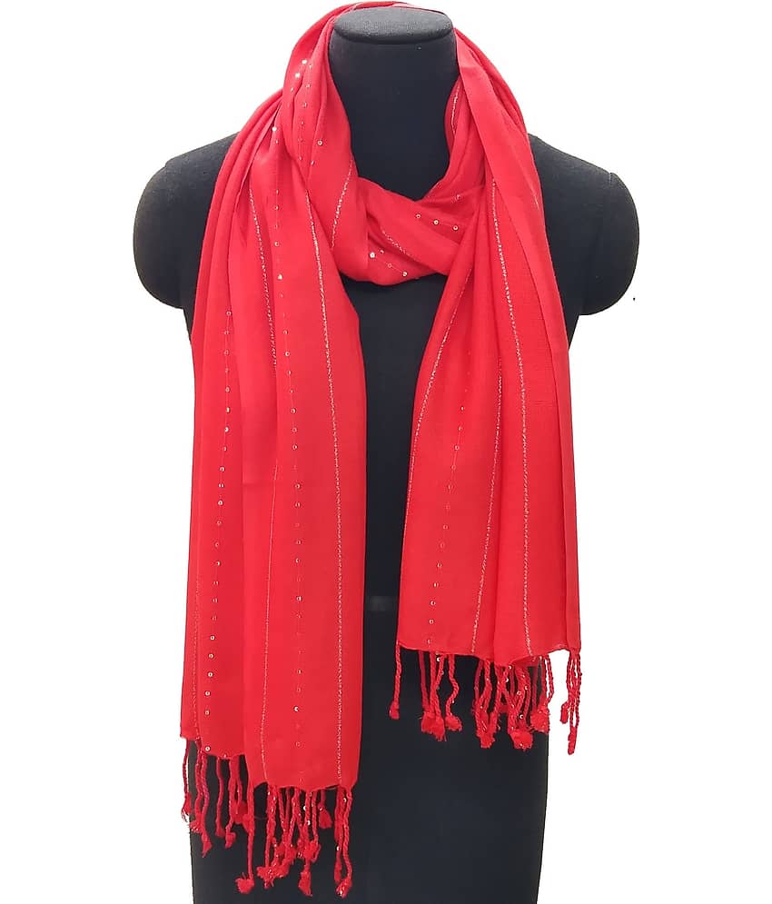 JVNINE Red Viscose Women's Stole ( Pack of 1 ) - Dupattas & Shawls | Buy online on ZillyBuy