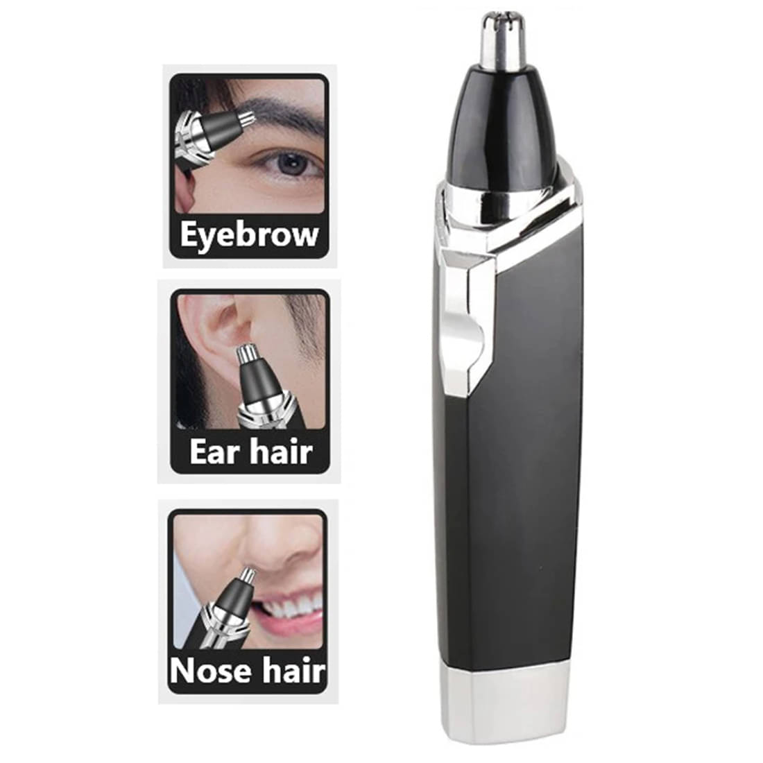     			KEMEI Ear Nose Moustache Trimmer Multifunction Hair Trimmer 2In1 Shaver razor KM6512 Black Cordless Nose Trimmer With 60 minutes Runtime