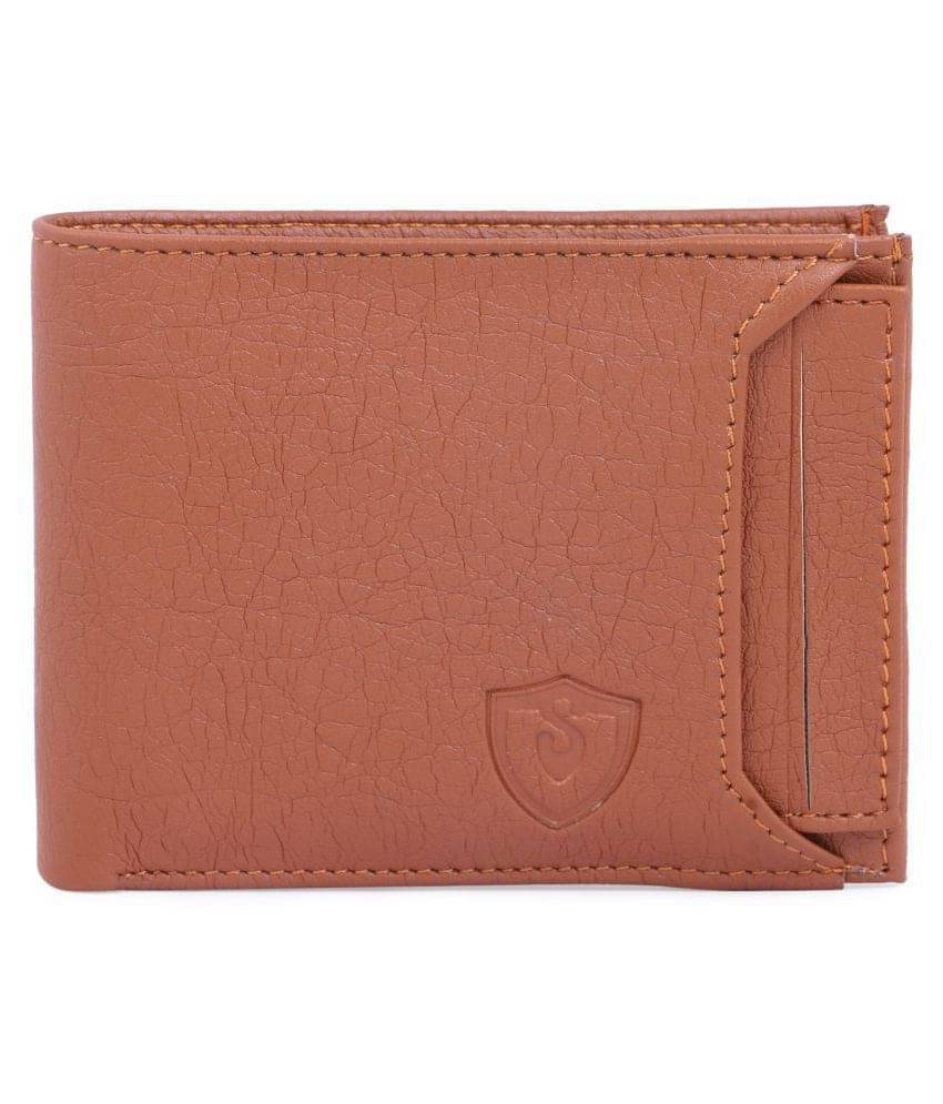     			Keviv PU Solid Men's Two Fold Wallet With 8 Slots For Card ( Tan , Pack of 1 )
