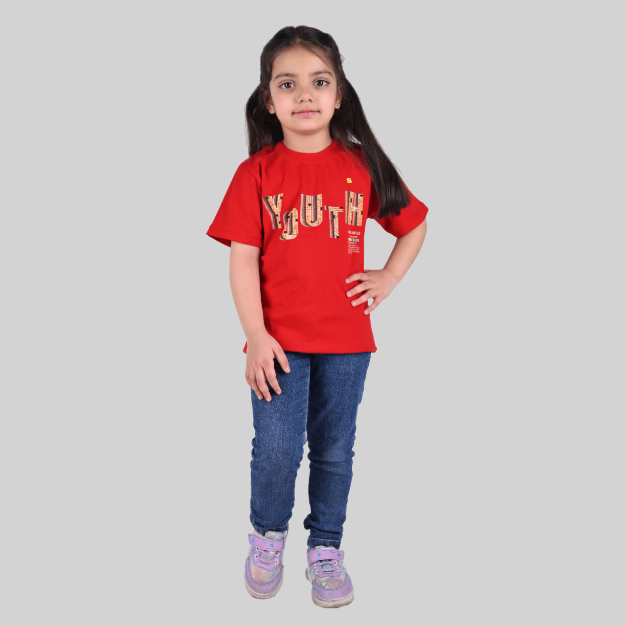     			Kidzee Kingdom Pack of 1 Girls Cotton T-Shirt ( Red )