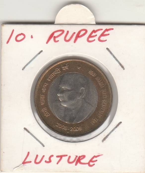 NUMISMATTECLY RARE AND COLLECTIBLE - 10 -RS-HOMY BHABHA BIRTH CENTENARY,WITH LUSTURE;UNC TYPE CONDITION.-YEAR-2008-2009,BI-METALIC-WIGHT-7.71 GRAMS..CHECK PICTURE CAREFFULLY BEFORE ORDER PLEASE DONT PLACE FAKE ORDER. NUMISMATTECLY RARE AND COLLECTIBLE - 10 -RS-HOMY BHABHA BIRTH CENTENARY,WITH LUSTURE;UNC TYPE CONDITION.-YEAR-2008-2009,BI-METALIC-WIGHT-7.71 GRAMS..CHECK PICTURE CAREFFULLY BEFORE ORDER PLEASE DONT PLACE FAKE ORDER.