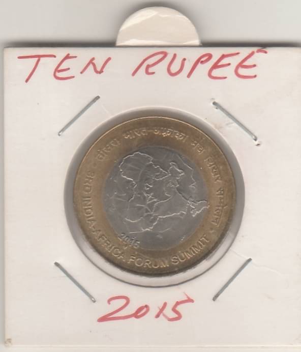     			NUMISMATTECLY  RARE AND COLLECTIBLE- 10 -RS-3RD INDIA-AFRICA FORUM SUMMIT,UNC TYPE CONDITION.  ,BI-METALIC-WIGHT-7.71 GRAMS..CHECK PICTURE CAREFFULLY BEFORE ORDER PLEASE DONT PLACE FAKE  ORDER.