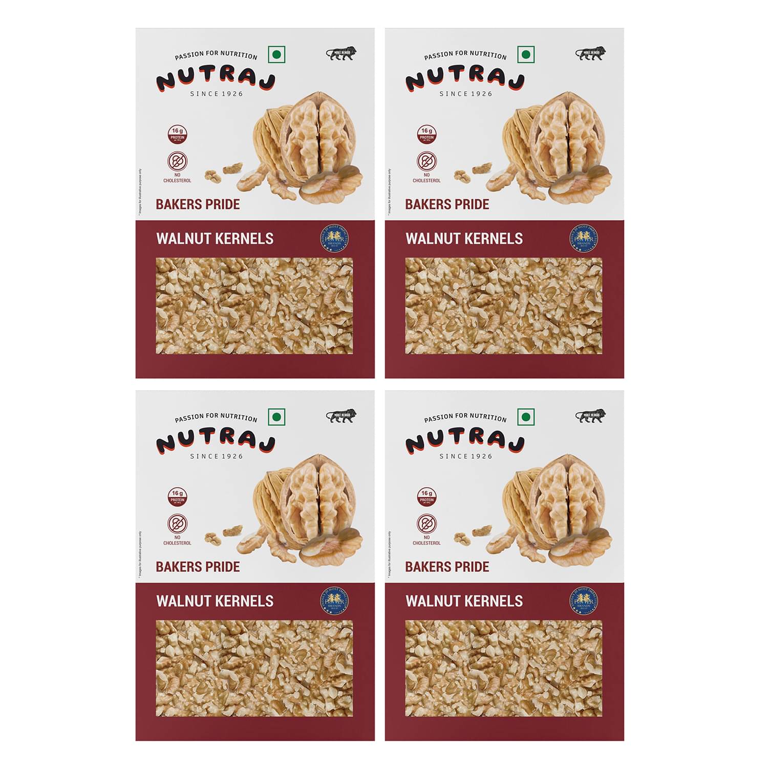     			Nutraj Walnut Kernals (Akhrot) Bakers Pride 1 Kg (250g X 4)